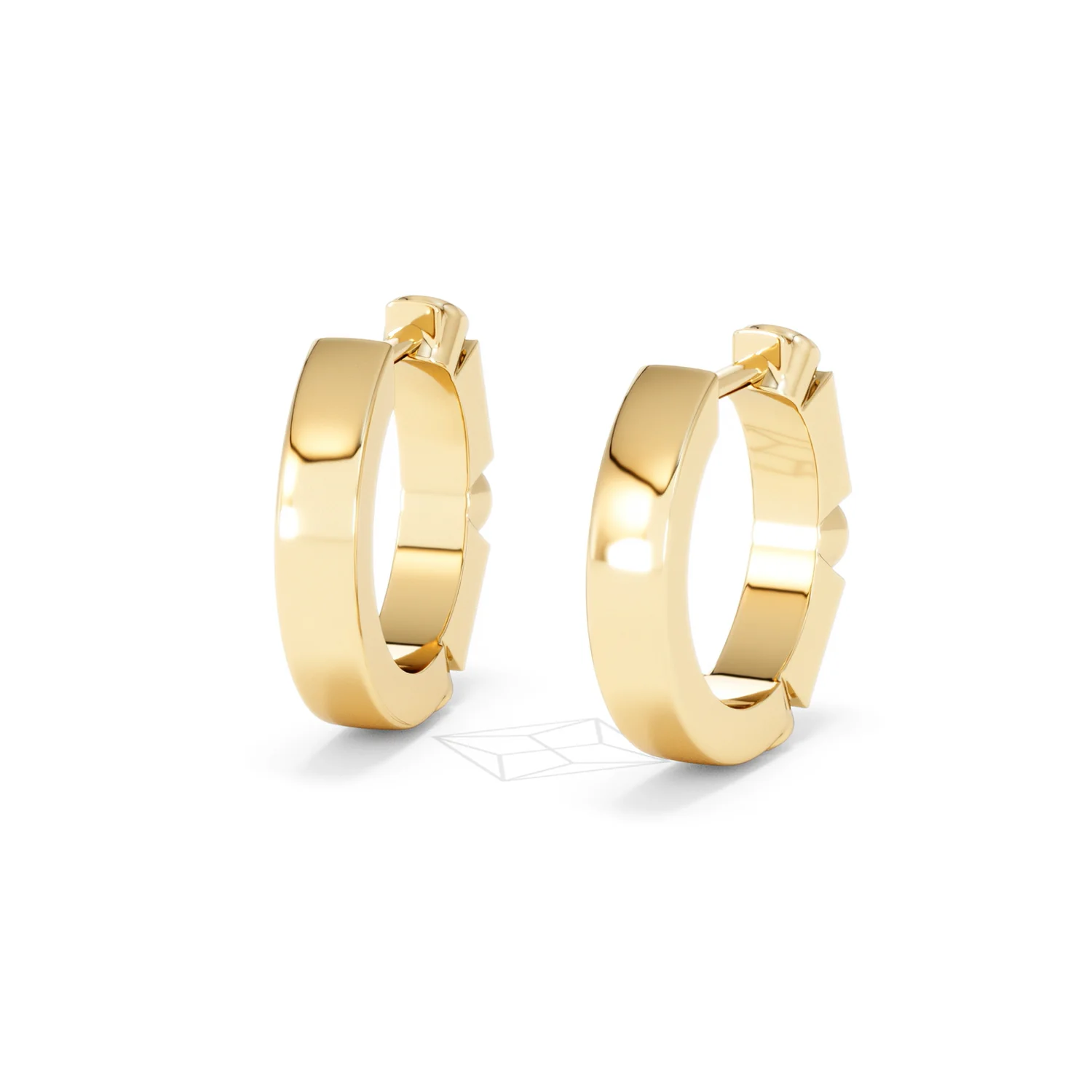Forme 0.52ct Baguette Cut Lab Emerald Huggie Earrings in 18K Gold Vermeil - Image 42