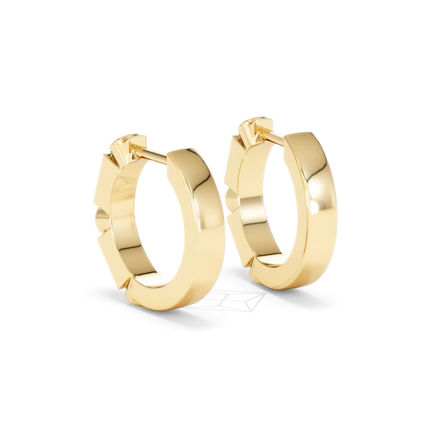 Forme 0.52ct Baguette Cut Lab Emerald Huggie Earrings in 18K Gold Vermeil - Image 54