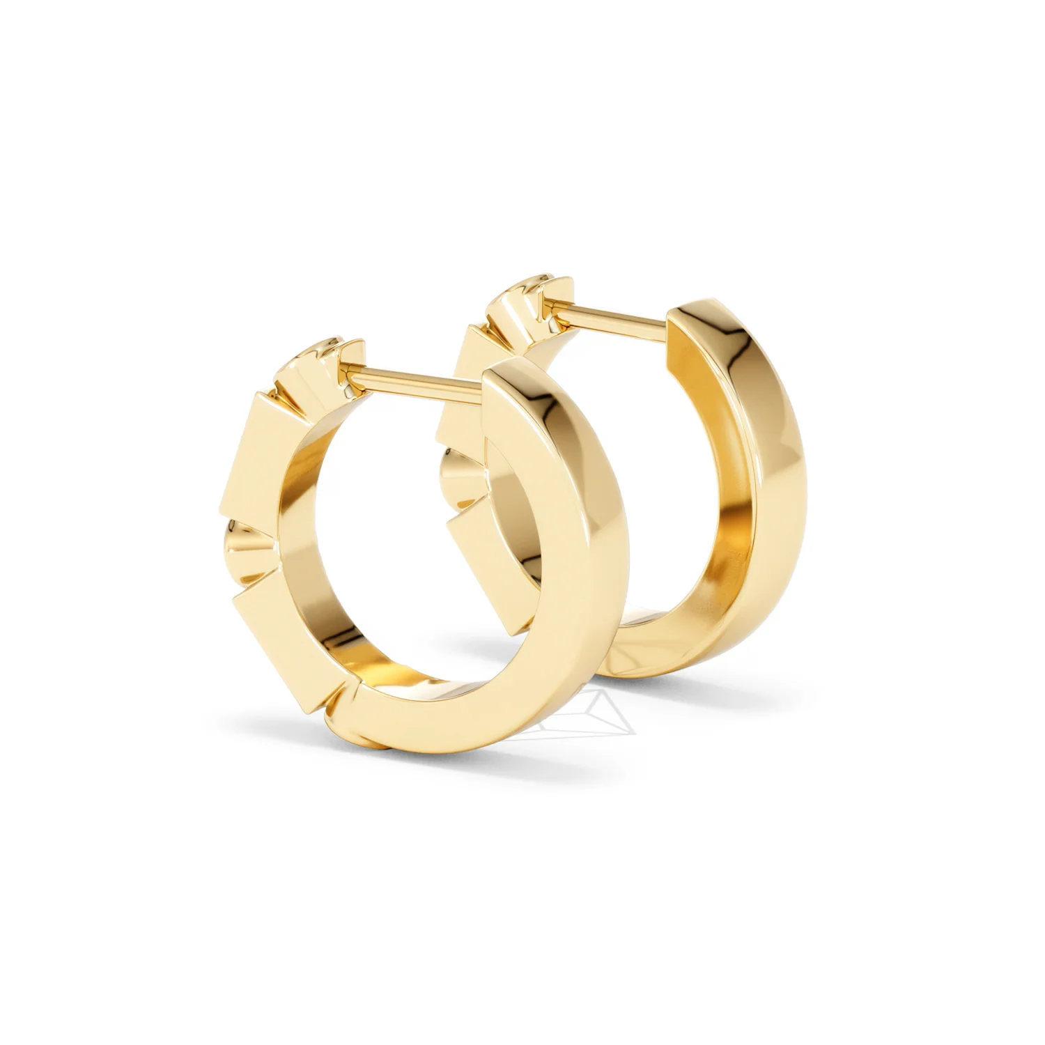 Forme 0.52ct Baguette Cut Lab Emerald Huggie Earrings in 18K Gold Vermeil - Image 59