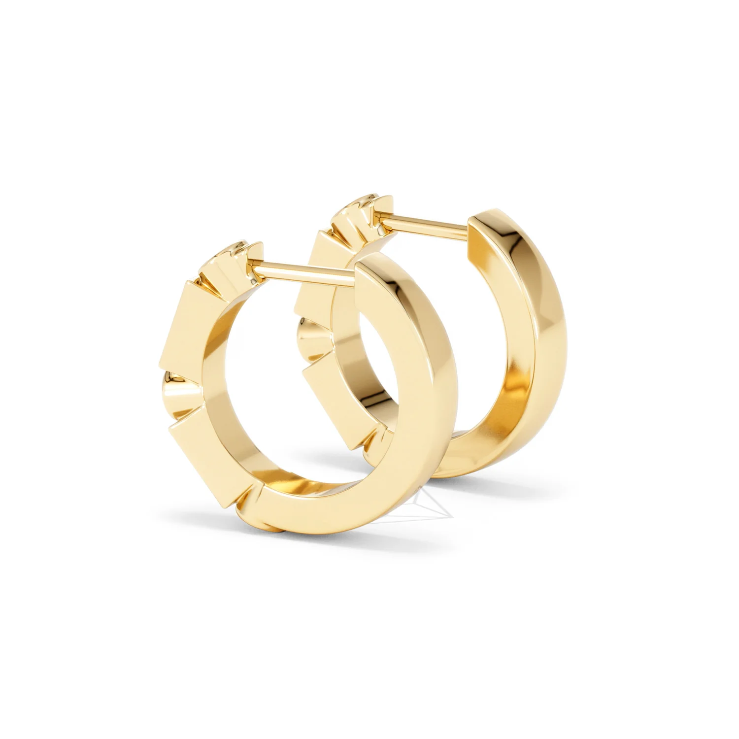 Forme 0.52ct Baguette Cut Lab Emerald Huggie Earrings in 18K Gold Vermeil - Image 60