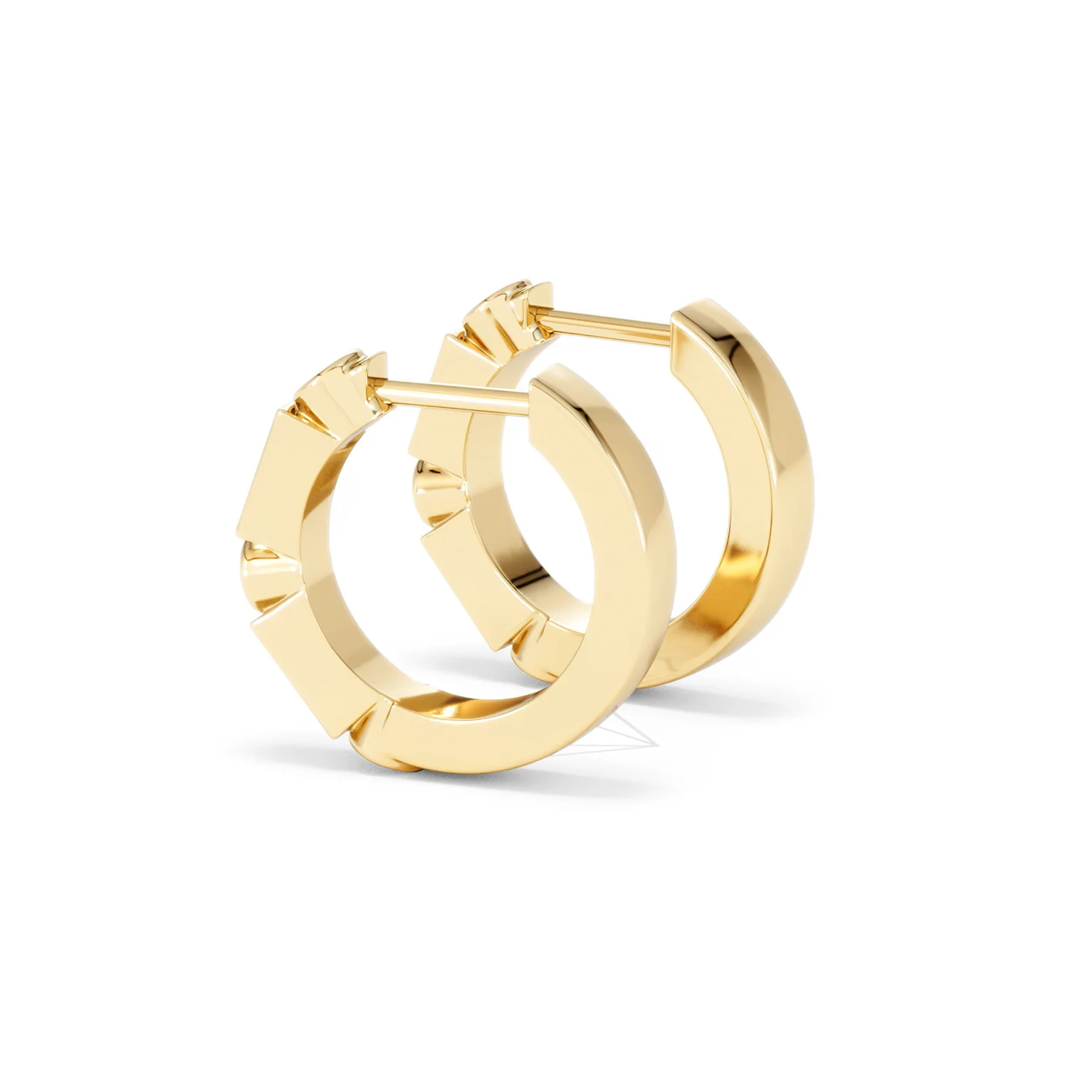 Forme 0.52ct Baguette Cut Lab Emerald Huggie Earrings in 18K Gold Vermeil - Image 61