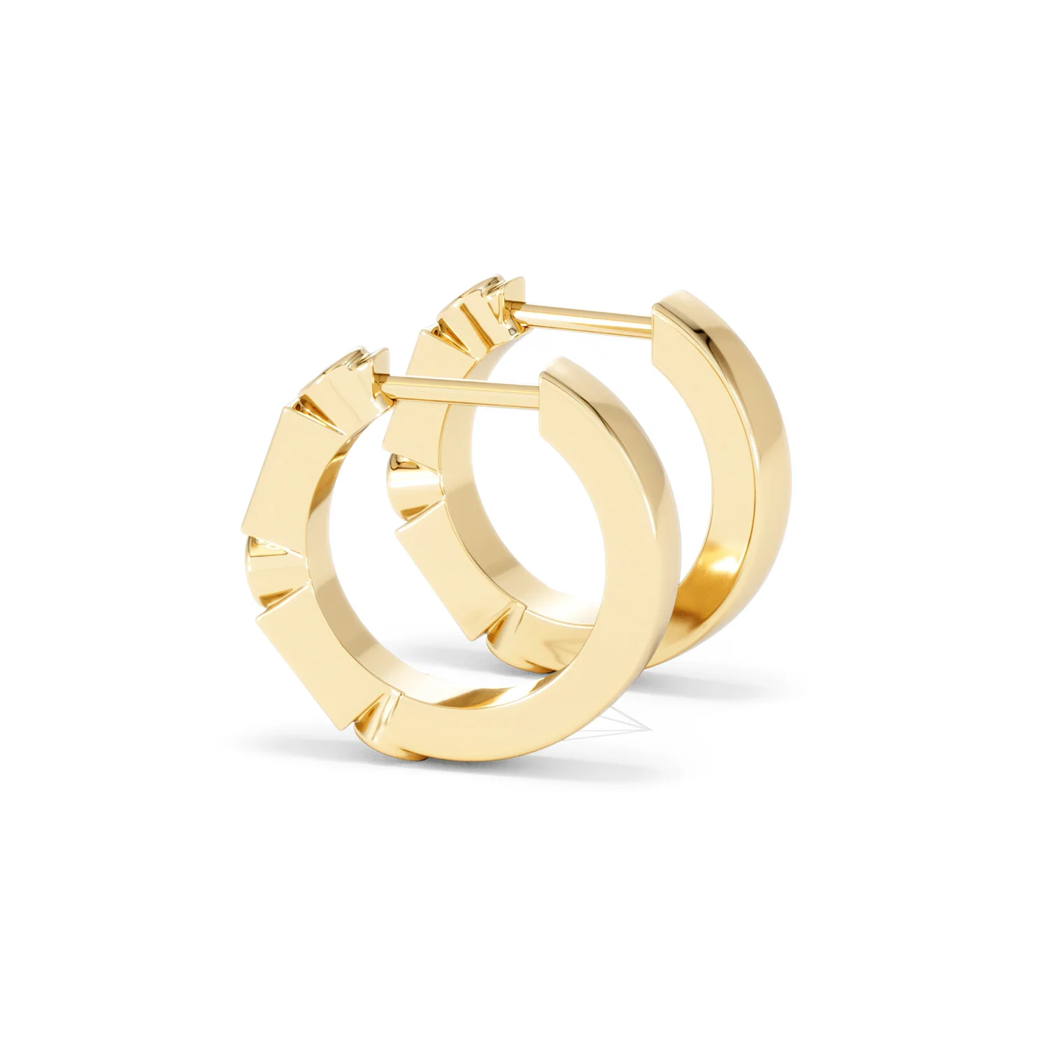 Forme 0.52ct Baguette Cut Lab Emerald Huggie Earrings in 18K Gold Vermeil - Image 62