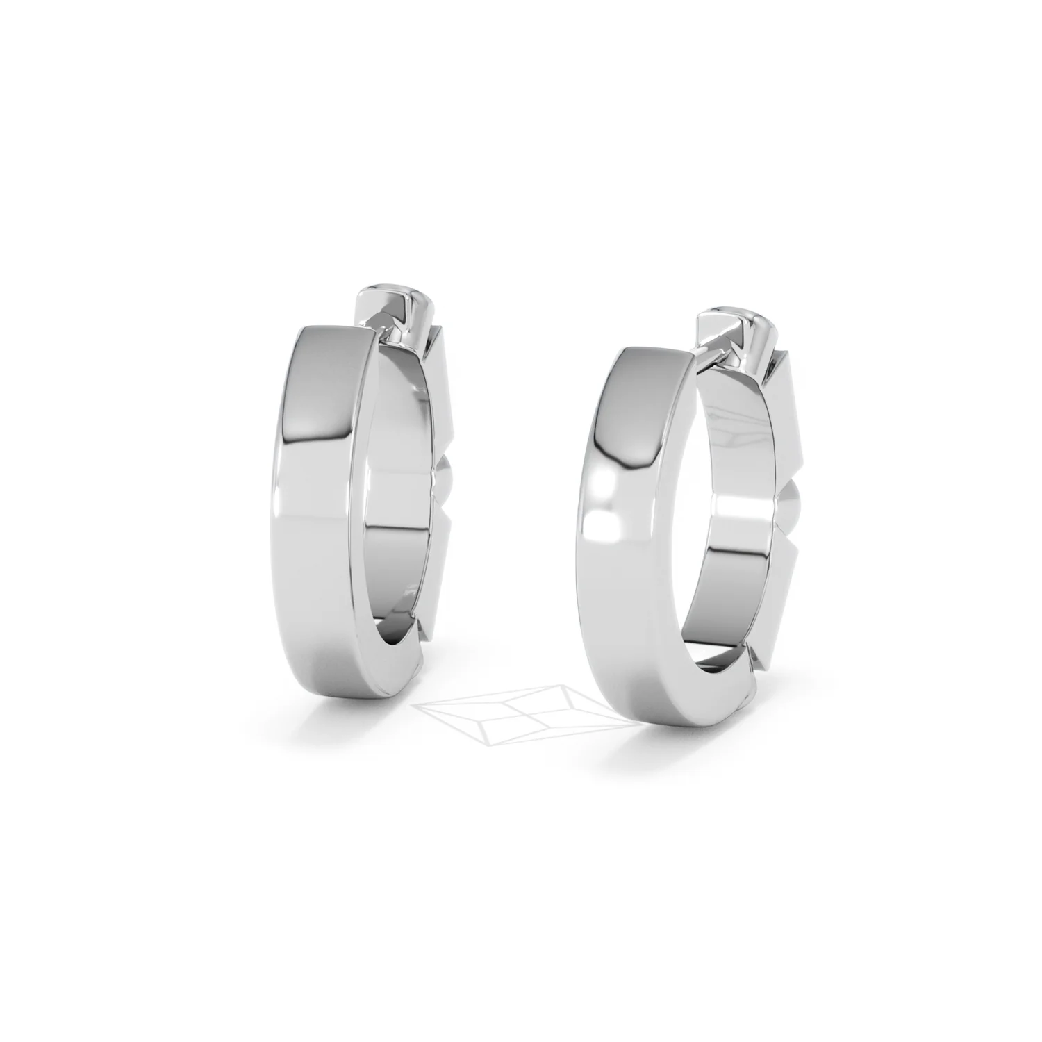Forme 0.52ct Baguette Cut Lab Emerald Huggie Earrings in Sterling Silver - Image 43