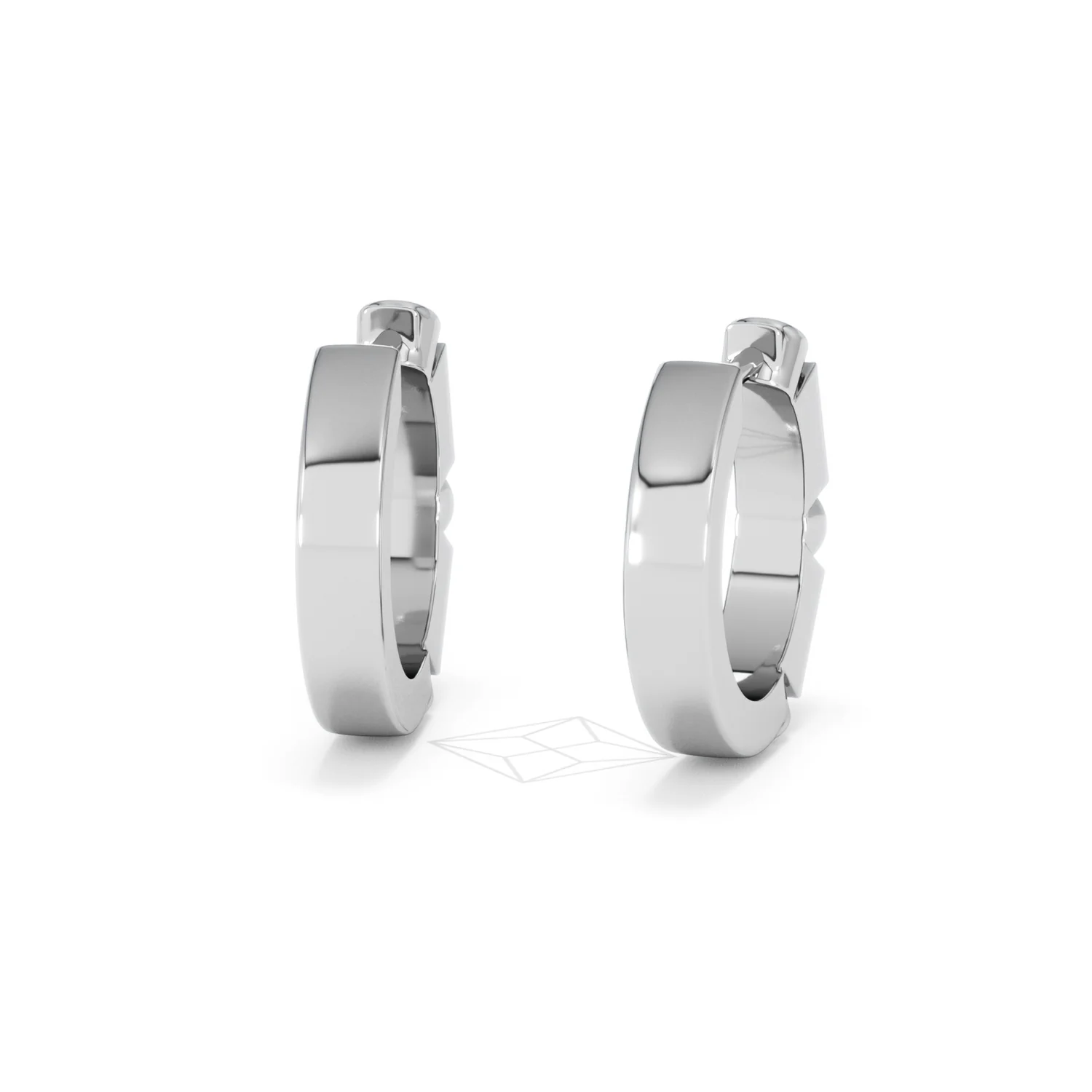 Forme 0.52ct Baguette Cut Lab Emerald Huggie Earrings in Sterling Silver - Image 44