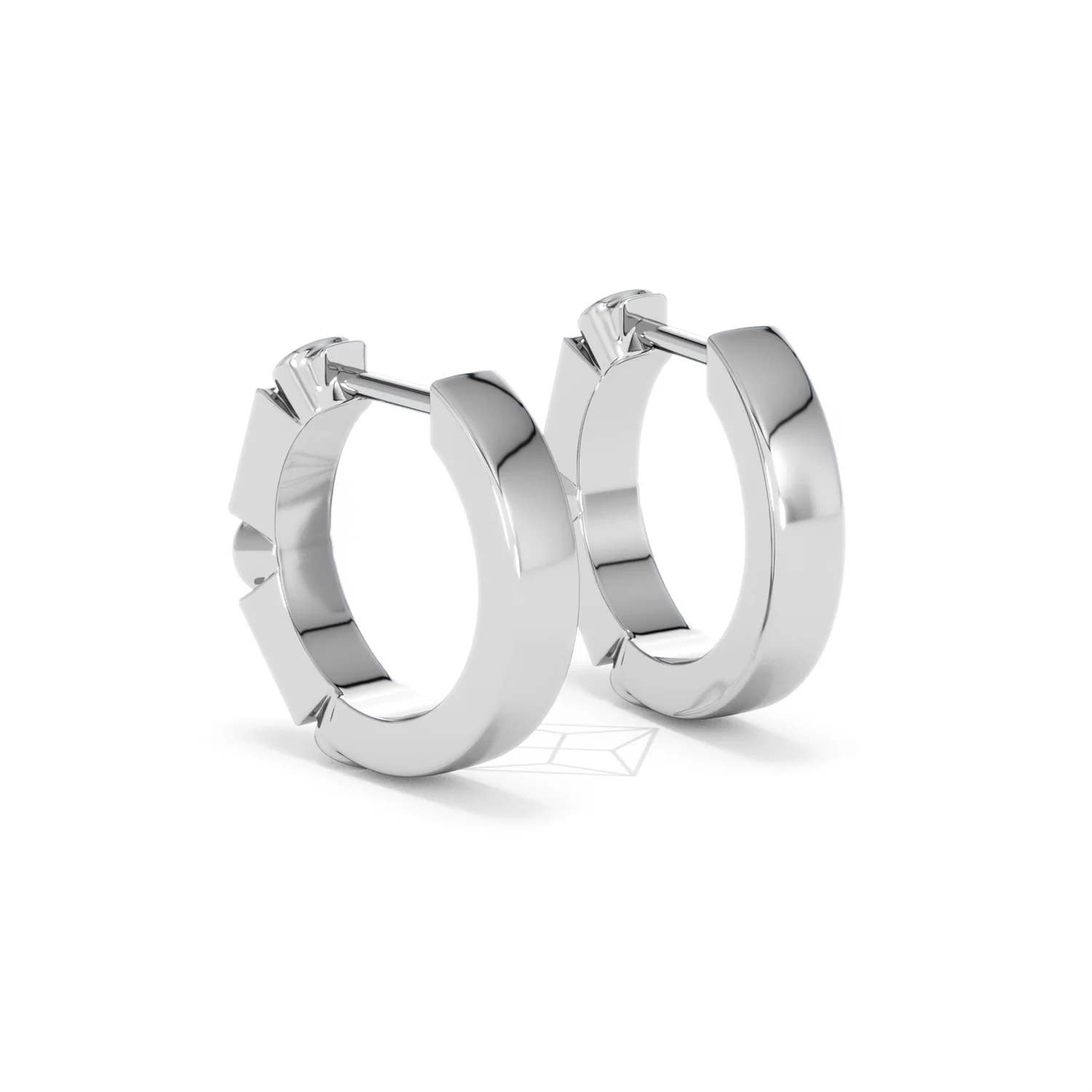 Forme 0.52ct Baguette Cut Lab Emerald Huggie Earrings in Sterling Silver - Image 55