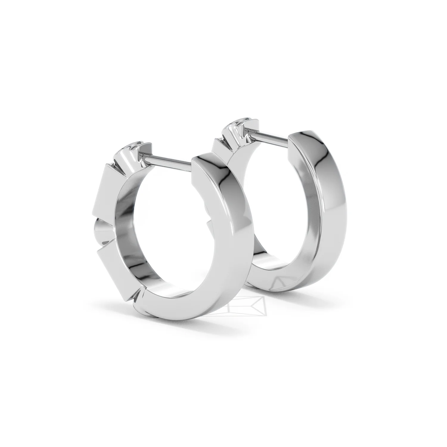 Forme 0.52ct Baguette Cut Lab Emerald Huggie Earrings in Sterling Silver - Image 57