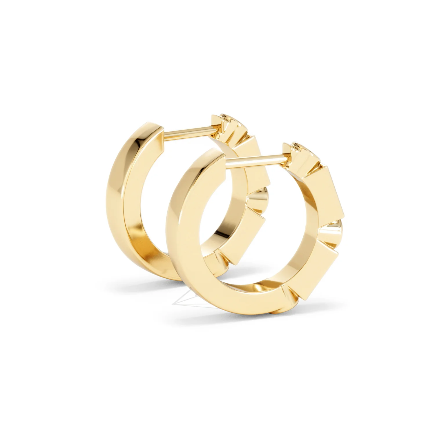 Forme 0.52ct Baguette Cut Lab Ruby Huggie Earrings in 18K Gold Vermeil - Image 33