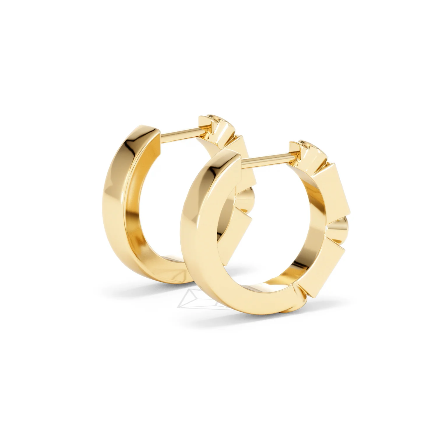 Forme 0.52ct Baguette Cut Lab Ruby Huggie Earrings in 18K Gold Vermeil - Image 35