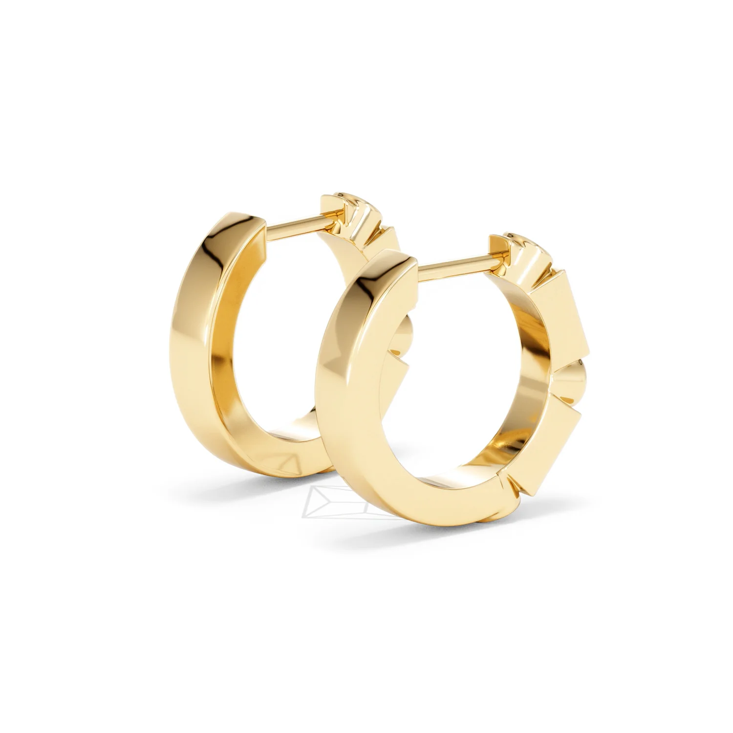 Forme 0.52ct Baguette Cut Lab Ruby Huggie Earrings in 18K Gold Vermeil - Image 36