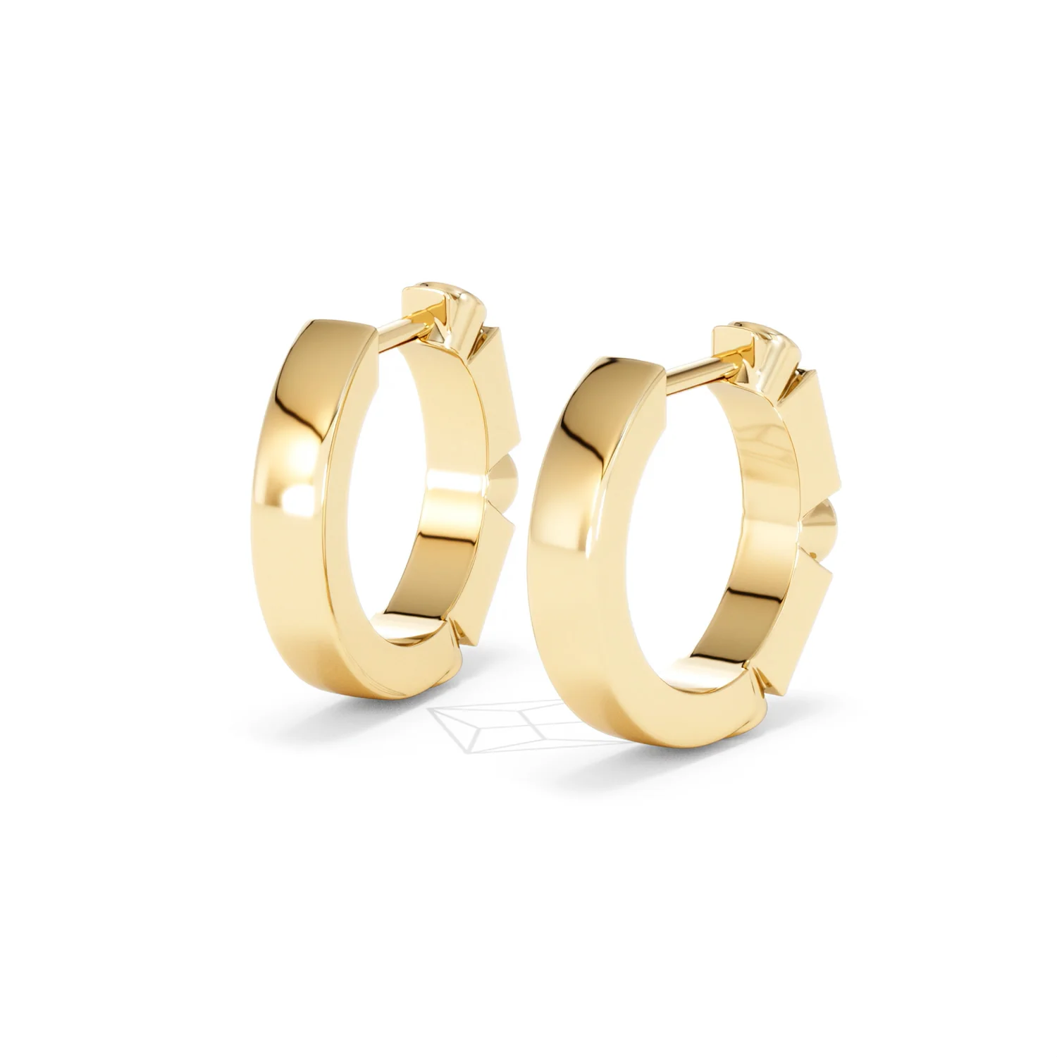 Forme 0.52ct Baguette Cut Lab Ruby Huggie Earrings in 18K Gold Vermeil - Image 40