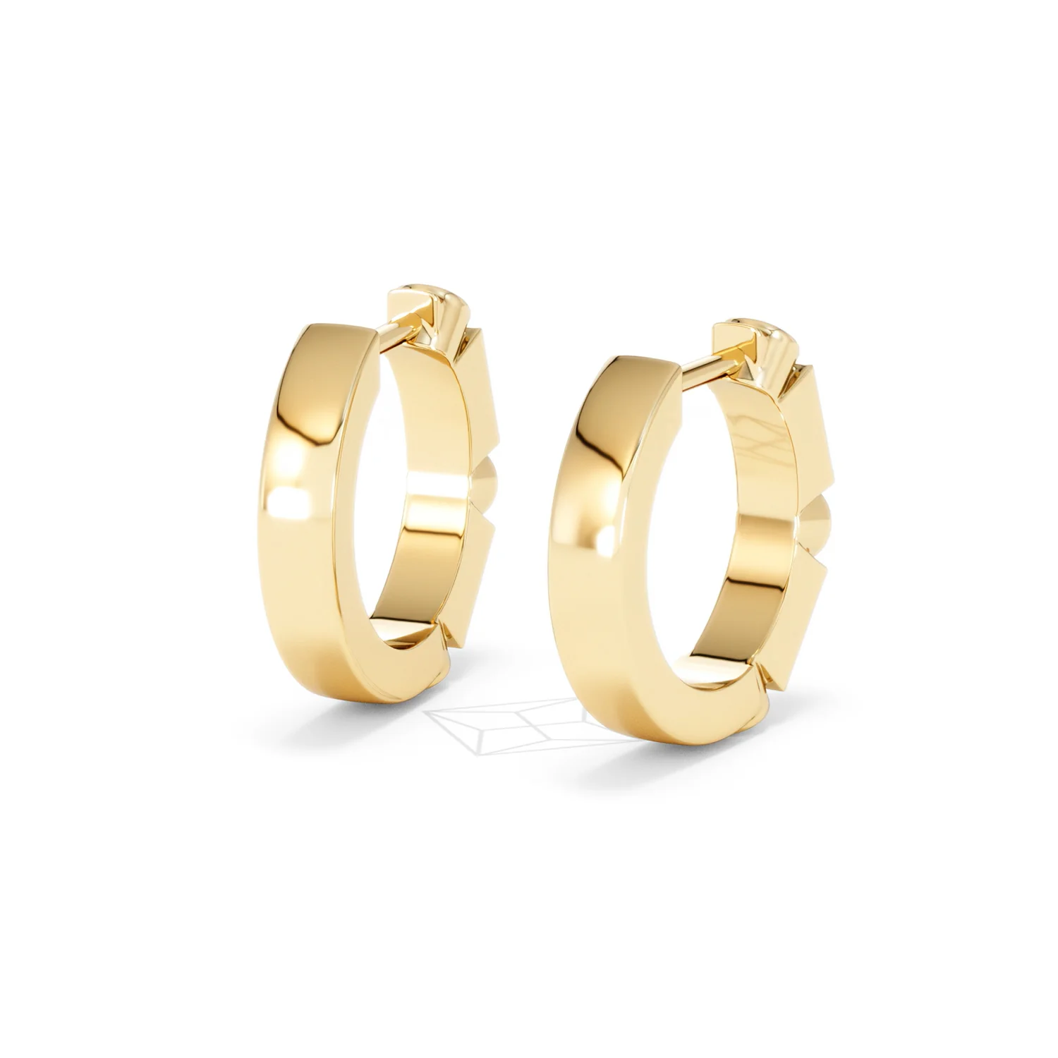 Forme 0.52ct Baguette Cut Lab Ruby Huggie Earrings in 18K Gold Vermeil - Image 41