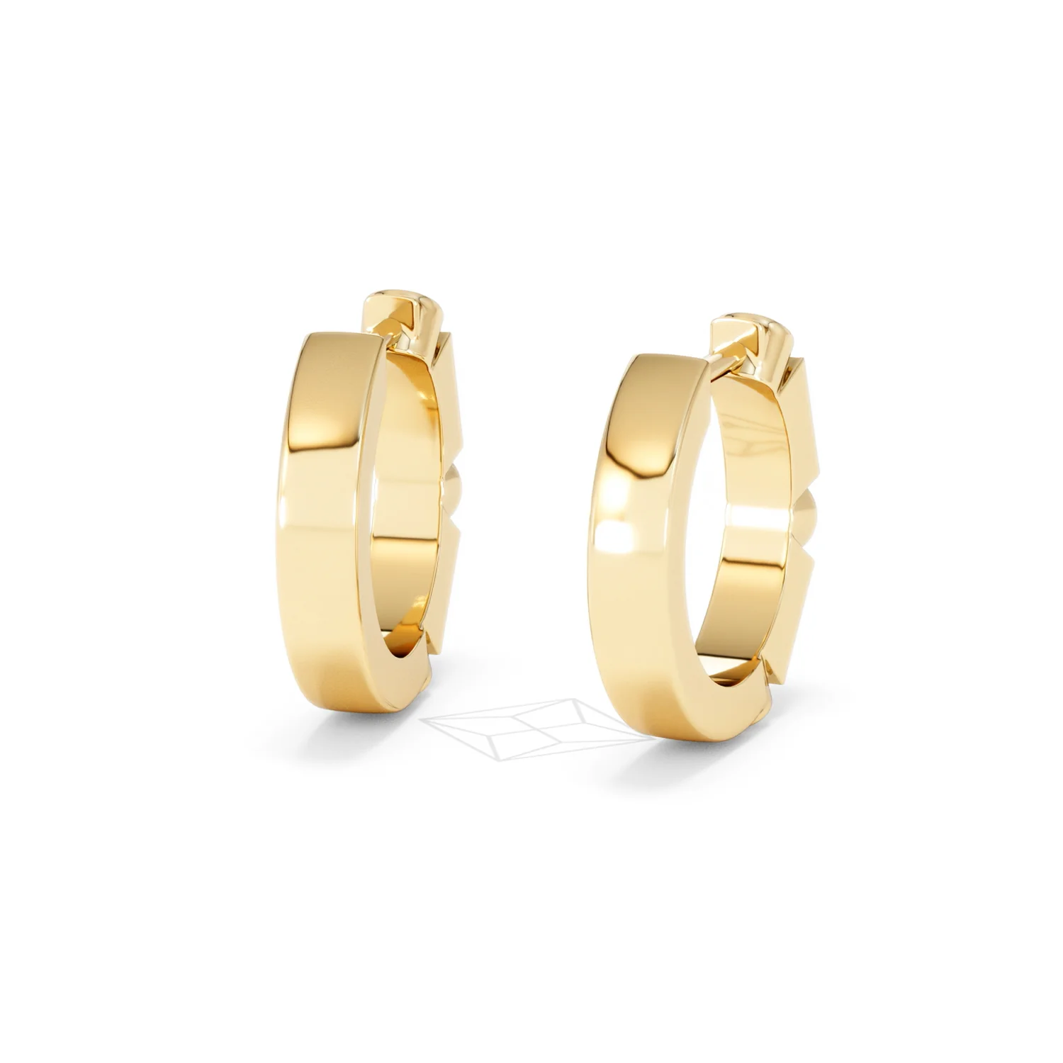 Forme 0.52ct Baguette Cut Lab Ruby Huggie Earrings in 18K Gold Vermeil - Image 43