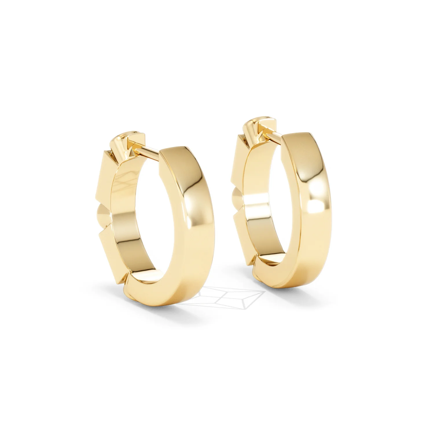Forme 0.52ct Baguette Cut Lab Ruby Huggie Earrings in 18K Gold Vermeil - Image 53