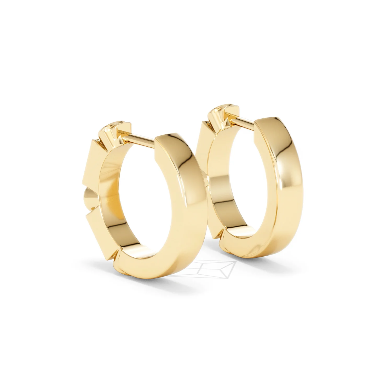 Forme 0.52ct Baguette Cut Lab Ruby Huggie Earrings in 18K Gold Vermeil - Image 55