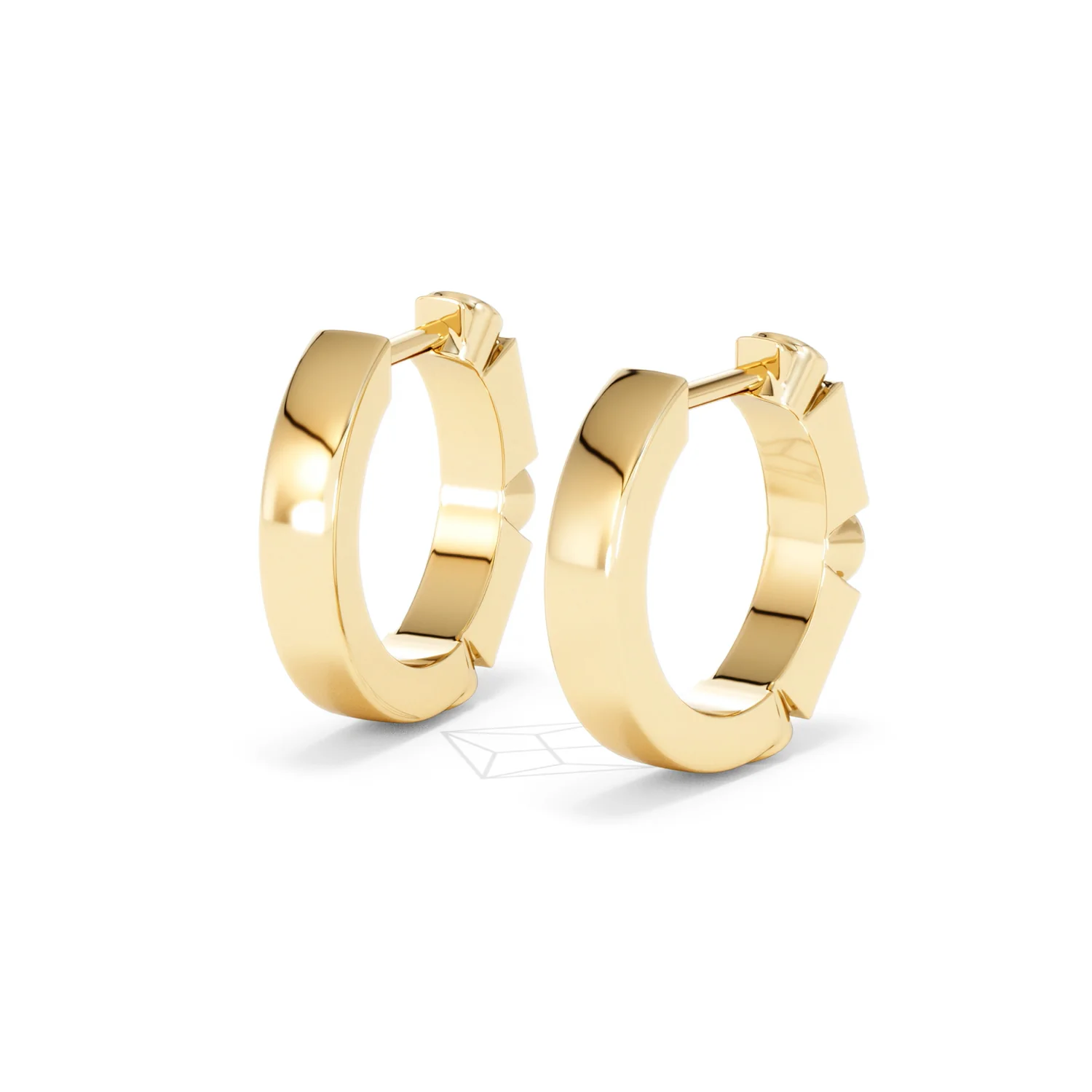 Forme 0.52ct Baguette Cut Lab Sapphire Huggie Earrings in 18K Gold Vermeil - Image 40