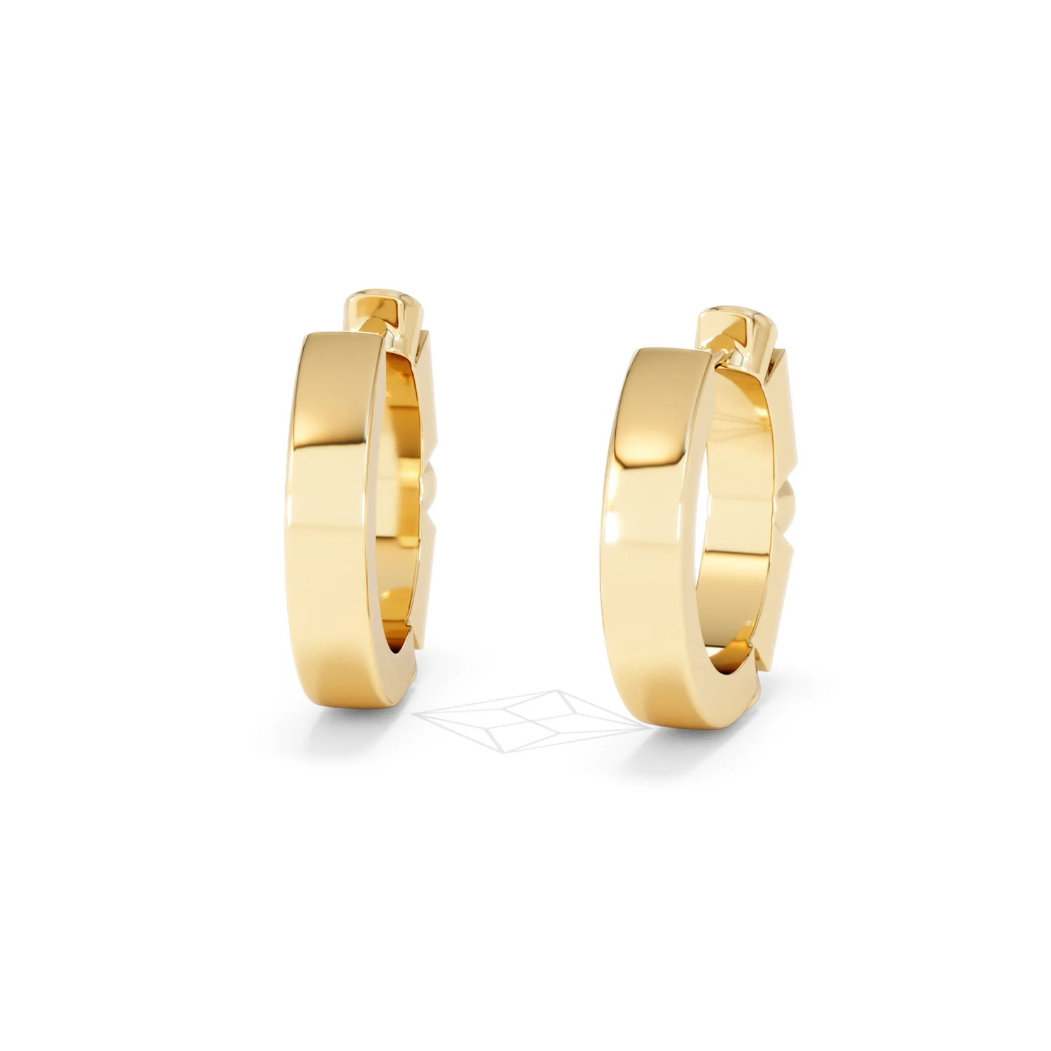 Forme 0.52ct Baguette Cut Lab Sapphire Huggie Earrings in 18K Gold Vermeil - Image 44