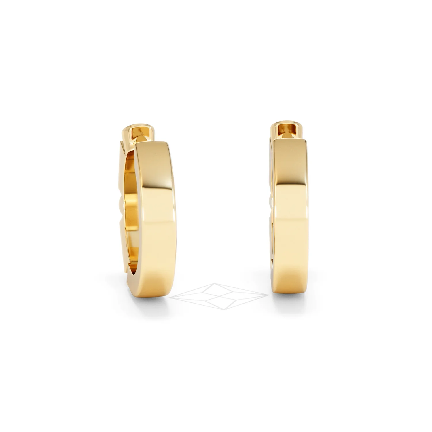 Forme 0.52ct Baguette Cut Lab Sapphire Huggie Earrings in 18K Gold Vermeil - Image 48