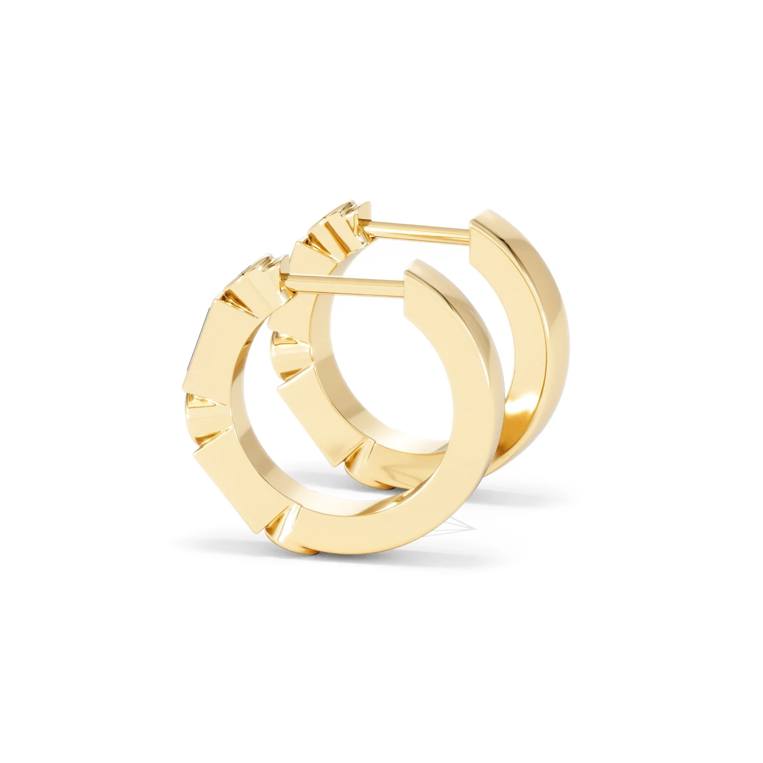 Forme 0.52ct Baguette Cut Lab Sapphire Huggie Earrings in 18K Gold Vermeil - Image 63
