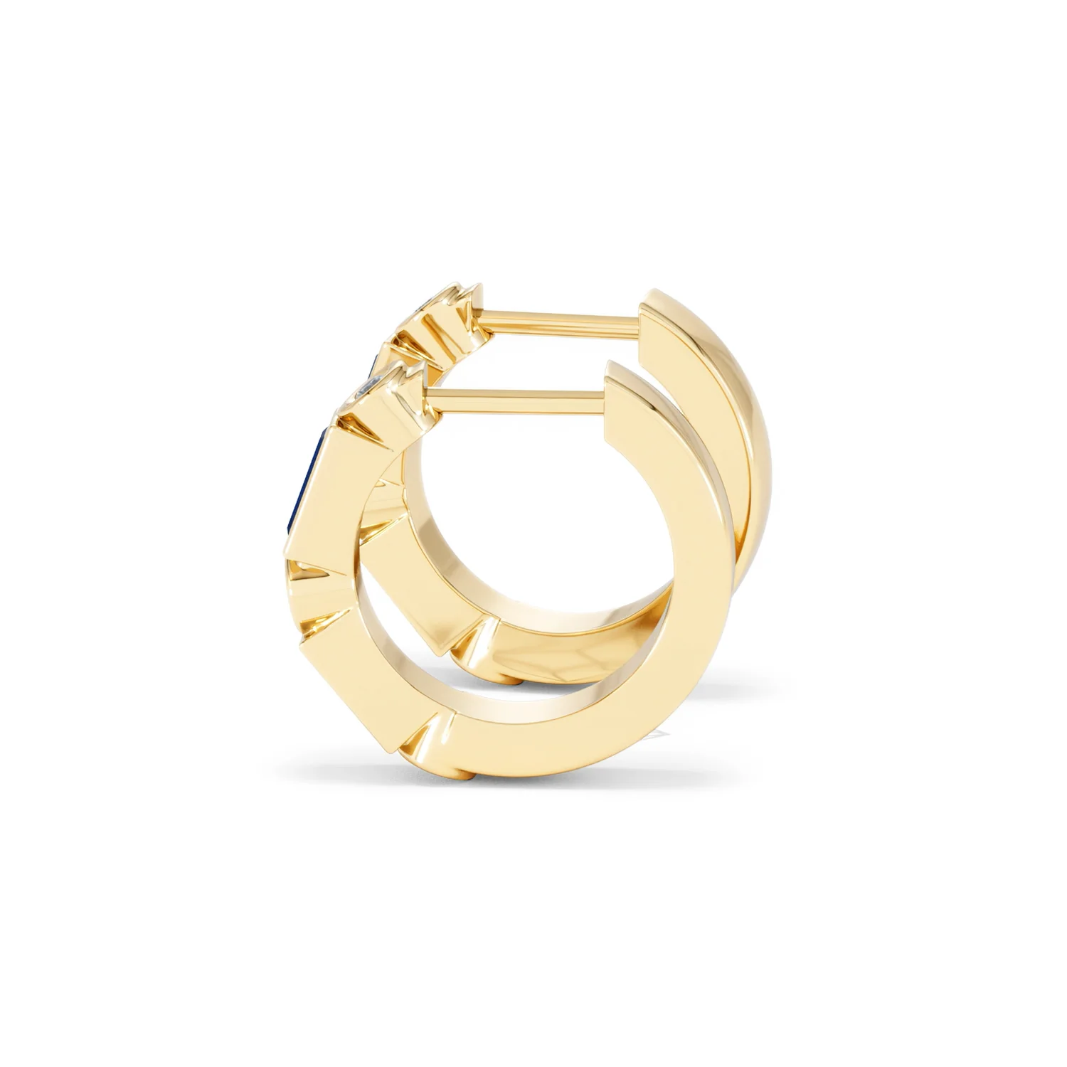 Forme 0.52ct Baguette Cut Lab Sapphire Huggie Earrings in 18K Gold Vermeil - Image 65