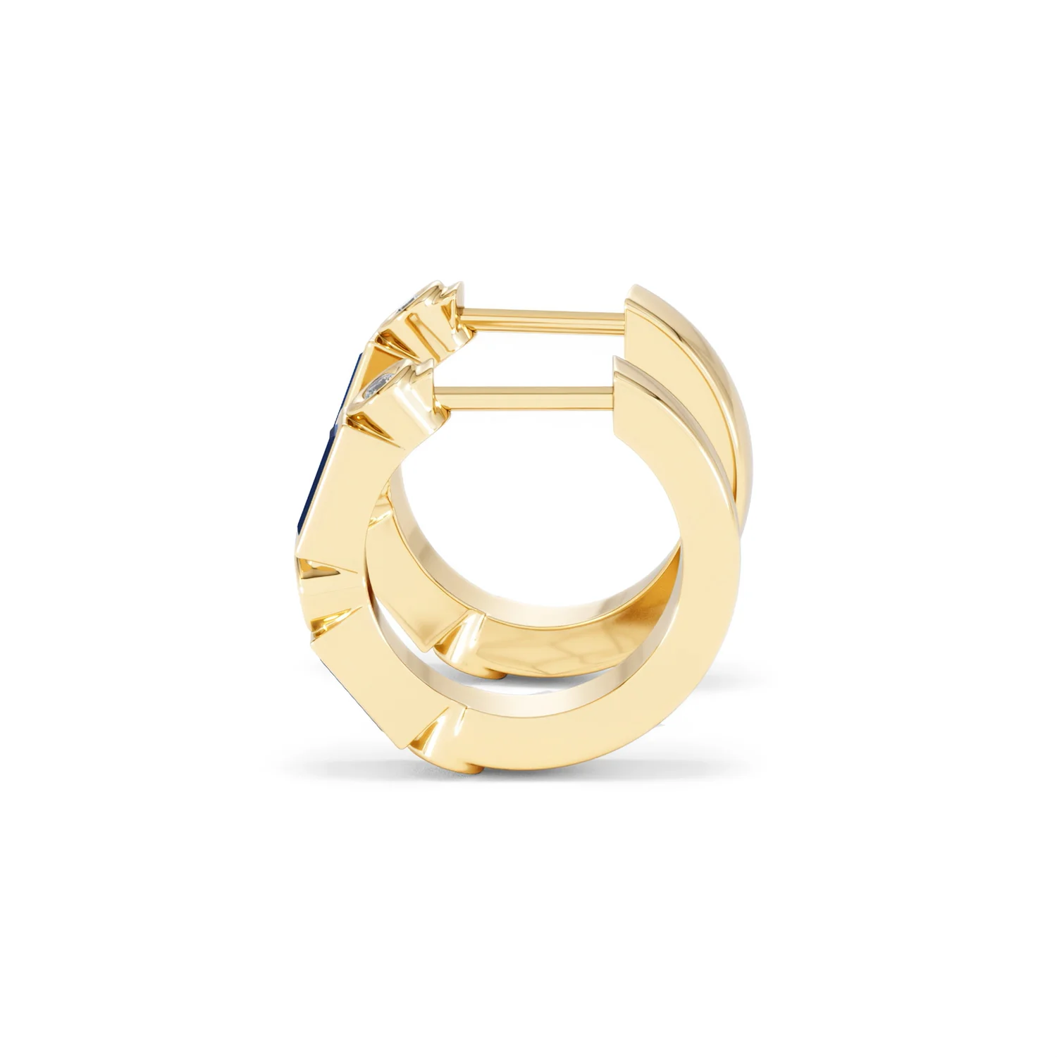 Forme 0.52ct Baguette Cut Lab Sapphire Huggie Earrings in 18K Gold Vermeil - Image 66