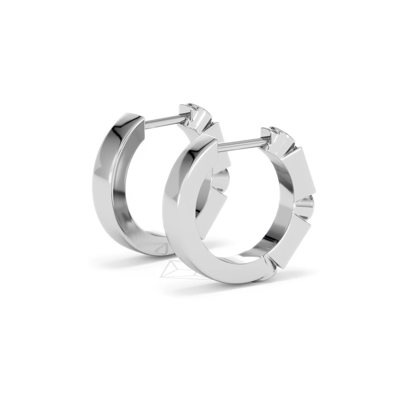 Forme 0.52ct Baguette Cut Lab Sapphire Huggie Earrings in Sterling Silver - Image 35