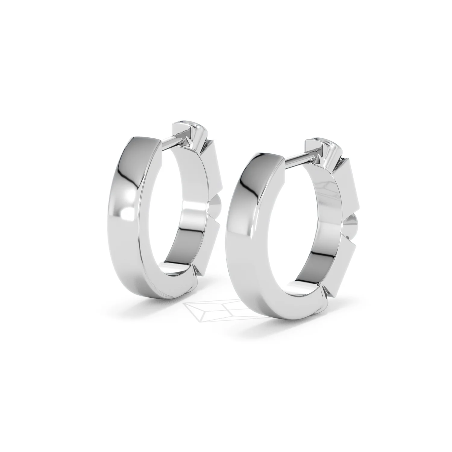 Forme 0.52ct Baguette Cut Lab Sapphire Huggie Earrings in Sterling Silver - Image 40