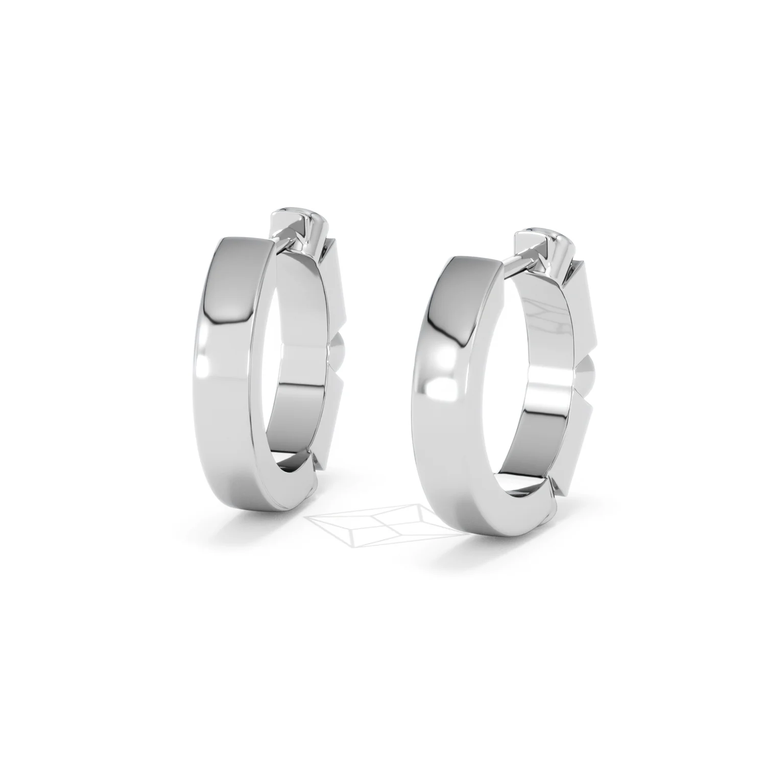 Forme 0.52ct Baguette Cut Lab Sapphire Huggie Earrings in Sterling Silver - Image 42