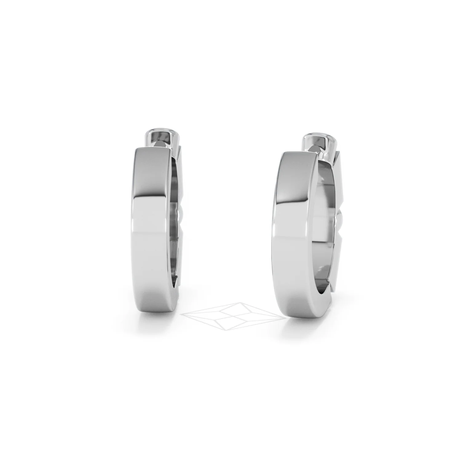 Forme 0.52ct Baguette Cut Lab Sapphire Huggie Earrings in Sterling Silver - Image 45