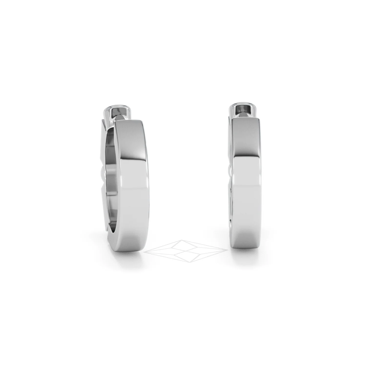 Forme 0.52ct Baguette Cut Lab Sapphire Huggie Earrings in Sterling Silver - Image 48