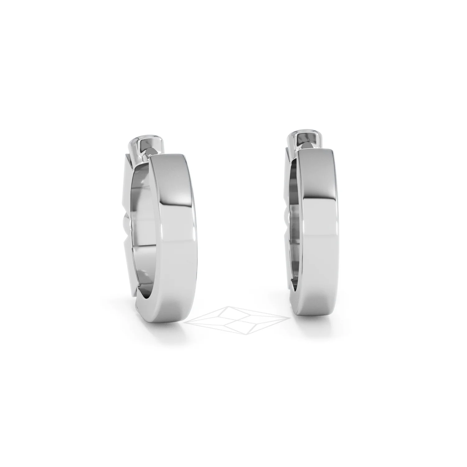 Forme 0.52ct Baguette Cut Lab Sapphire Huggie Earrings in Sterling Silver - Image 49