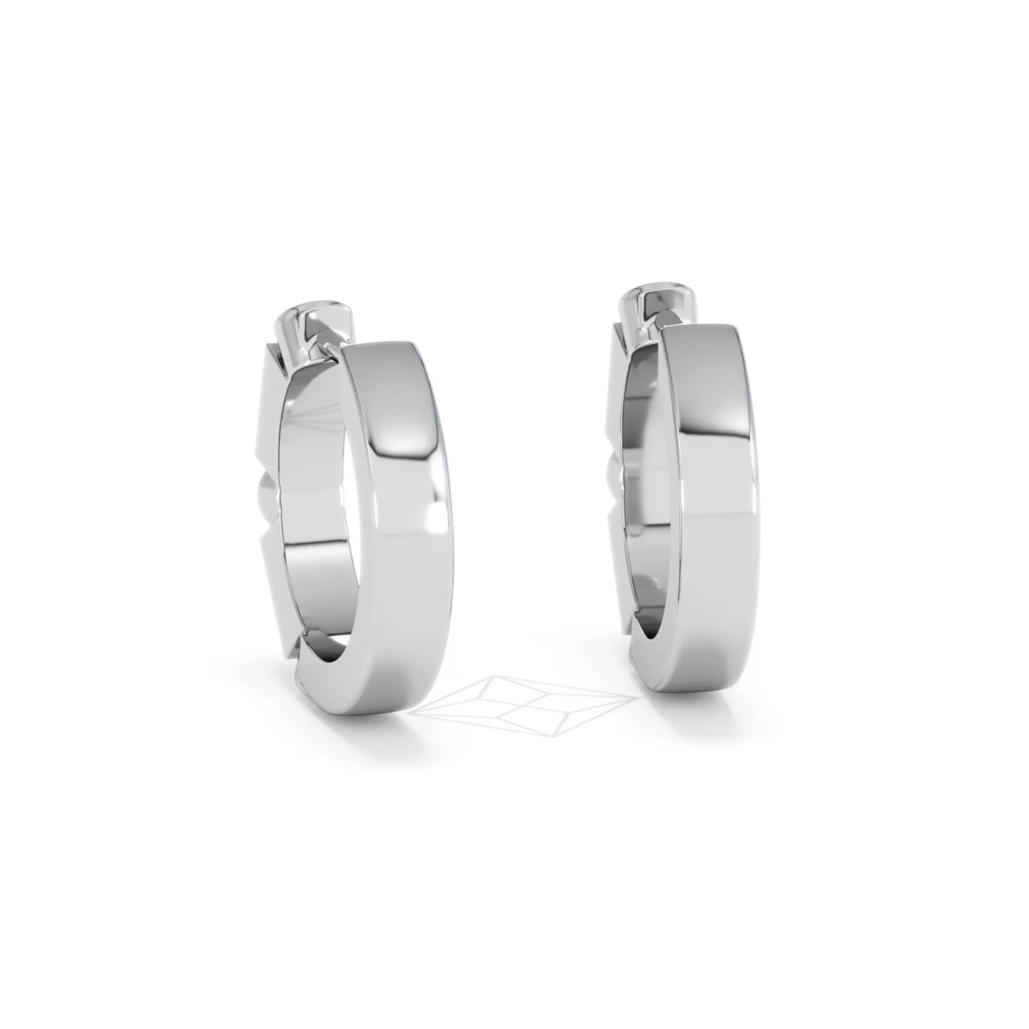 Forme 0.52ct Baguette Cut Lab Sapphire Huggie Earrings in Sterling Silver - Image 50