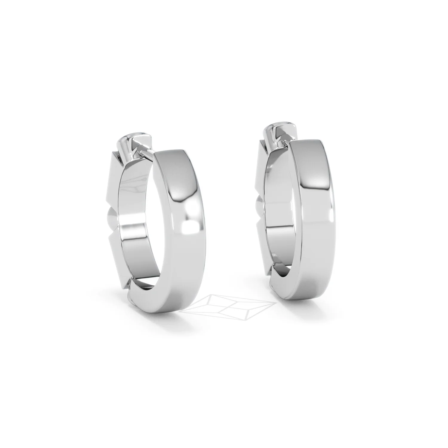 Forme 0.52ct Baguette Cut Lab Sapphire Huggie Earrings in Sterling Silver - Image 51