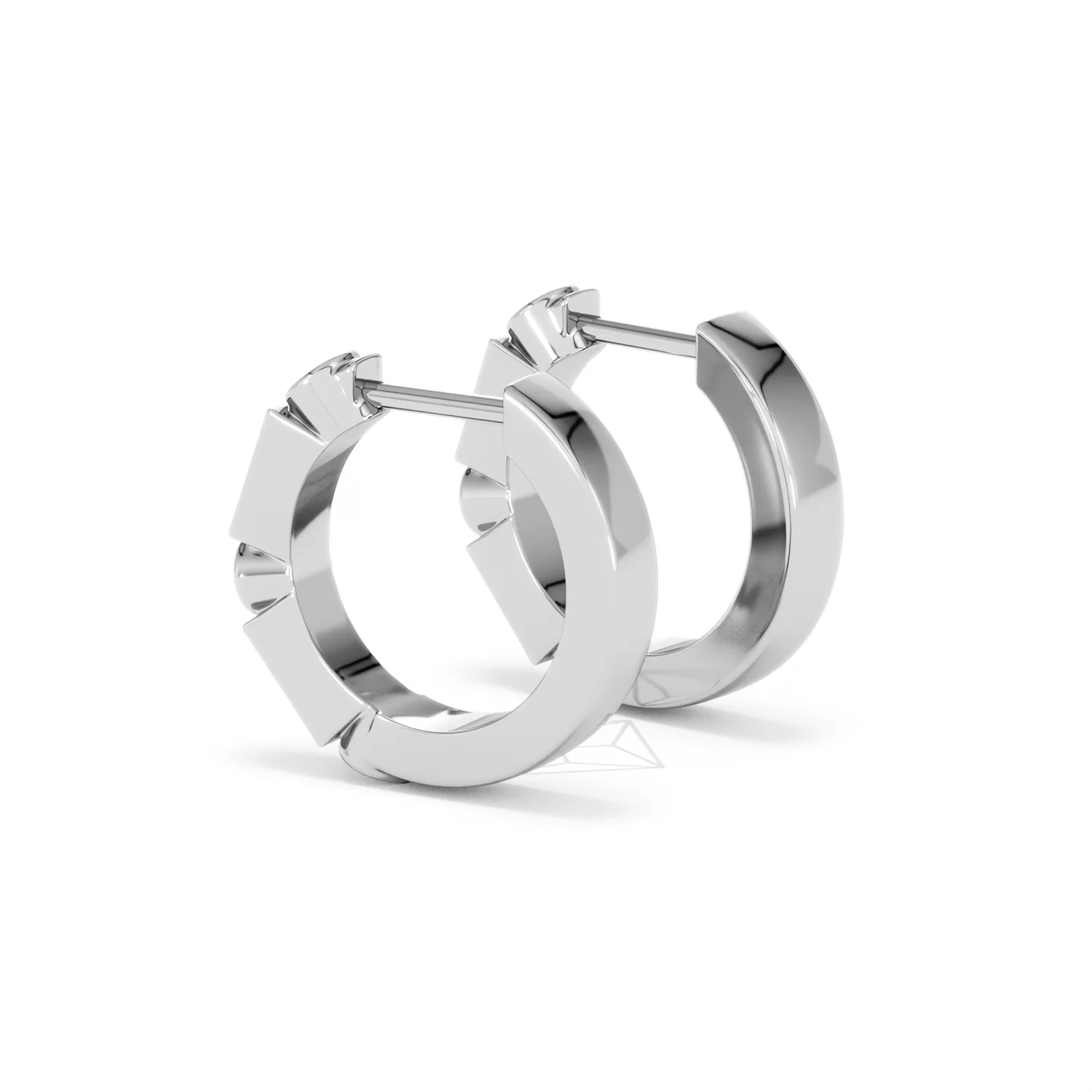 Forme 0.52ct Baguette Cut Lab Sapphire Huggie Earrings in Sterling Silver - Image 59