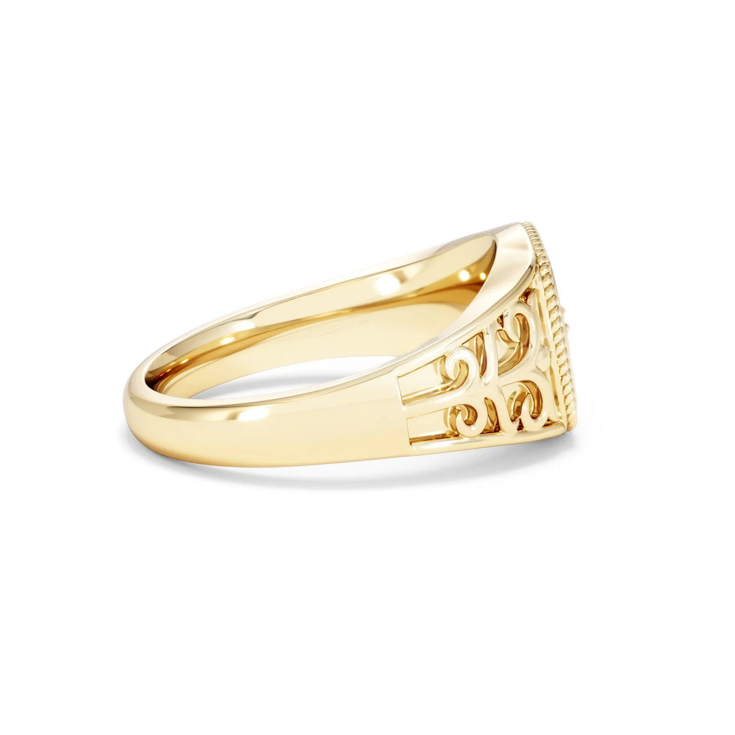 Gemini Zodiac 0.01ct Lab Diamond Signet Ring in 18K Gold Vermeil - Image 28