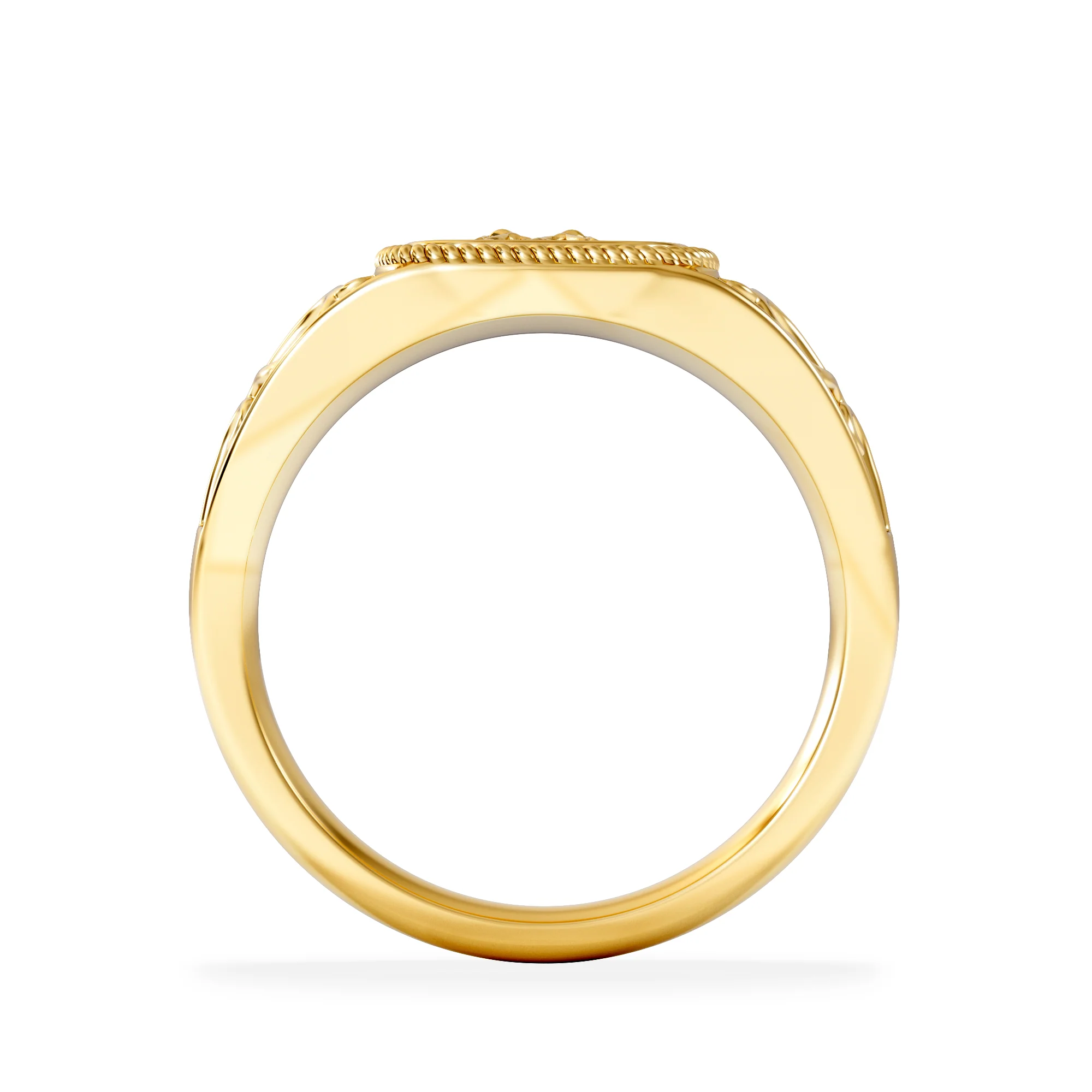 Gemini Zodiac 0.01ct Lab Diamond Signet Ring in 18K Gold Vermeil - Image 3