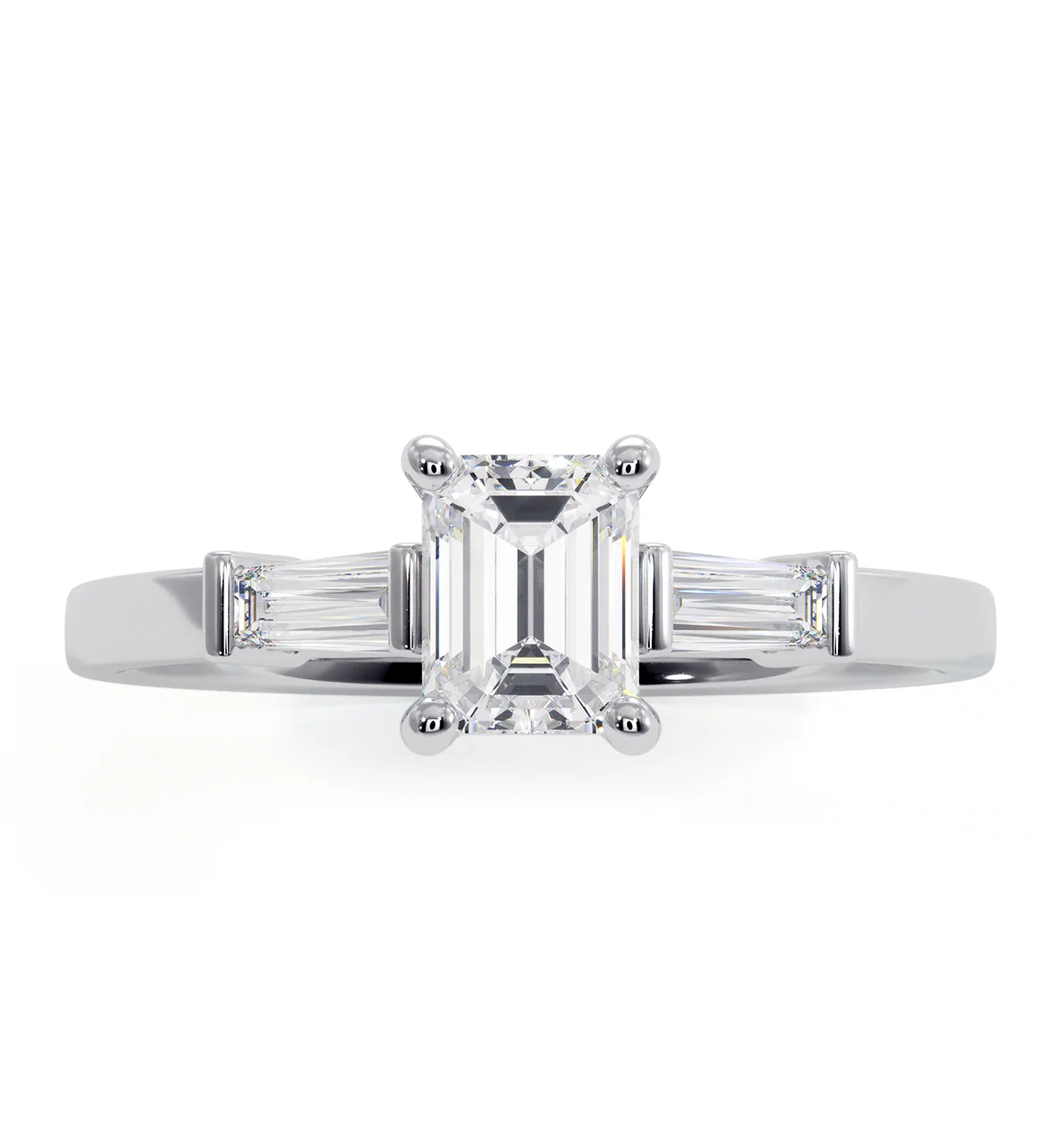 Genevieve Emerald Cut Diamond Ring in Platinum 0.70ct G/VS1 - Image 2