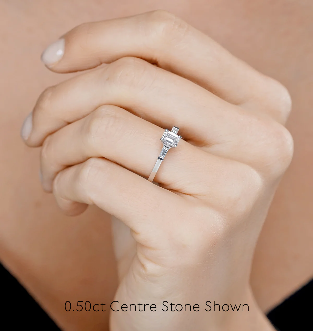 Genevieve Emerald Cut Diamond Ring in Platinum 0.70ct G/VS1 - Image 4
