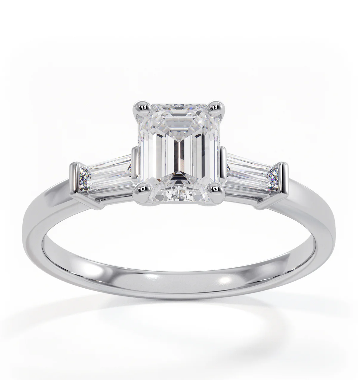 Genevieve GIA Emerald Cut Diamond Ring in Platinum 0.90ct G/VS2 - Image 3