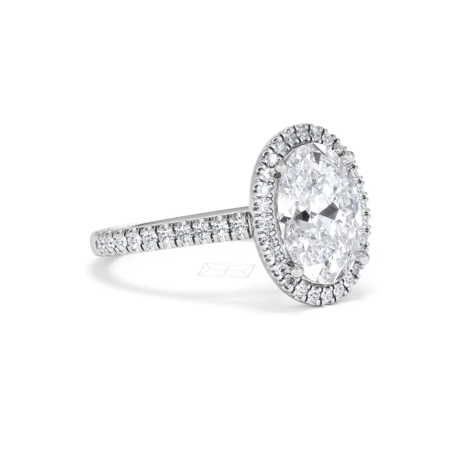 Georgina 3.50ct Lab Diamond Oval Cut Engagement Ring in 18K White Gold G/VS1 - Image 17