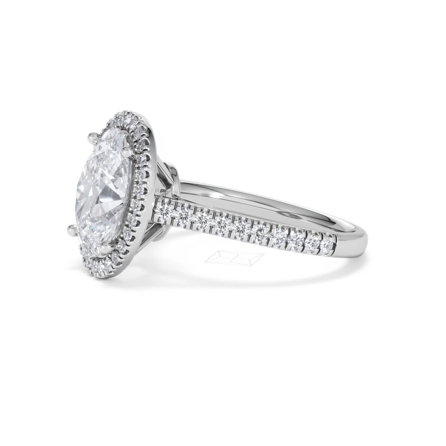Georgina 3.50ct Lab Diamond Oval Cut Engagement Ring in 18K White Gold G/VS1 - Image 75