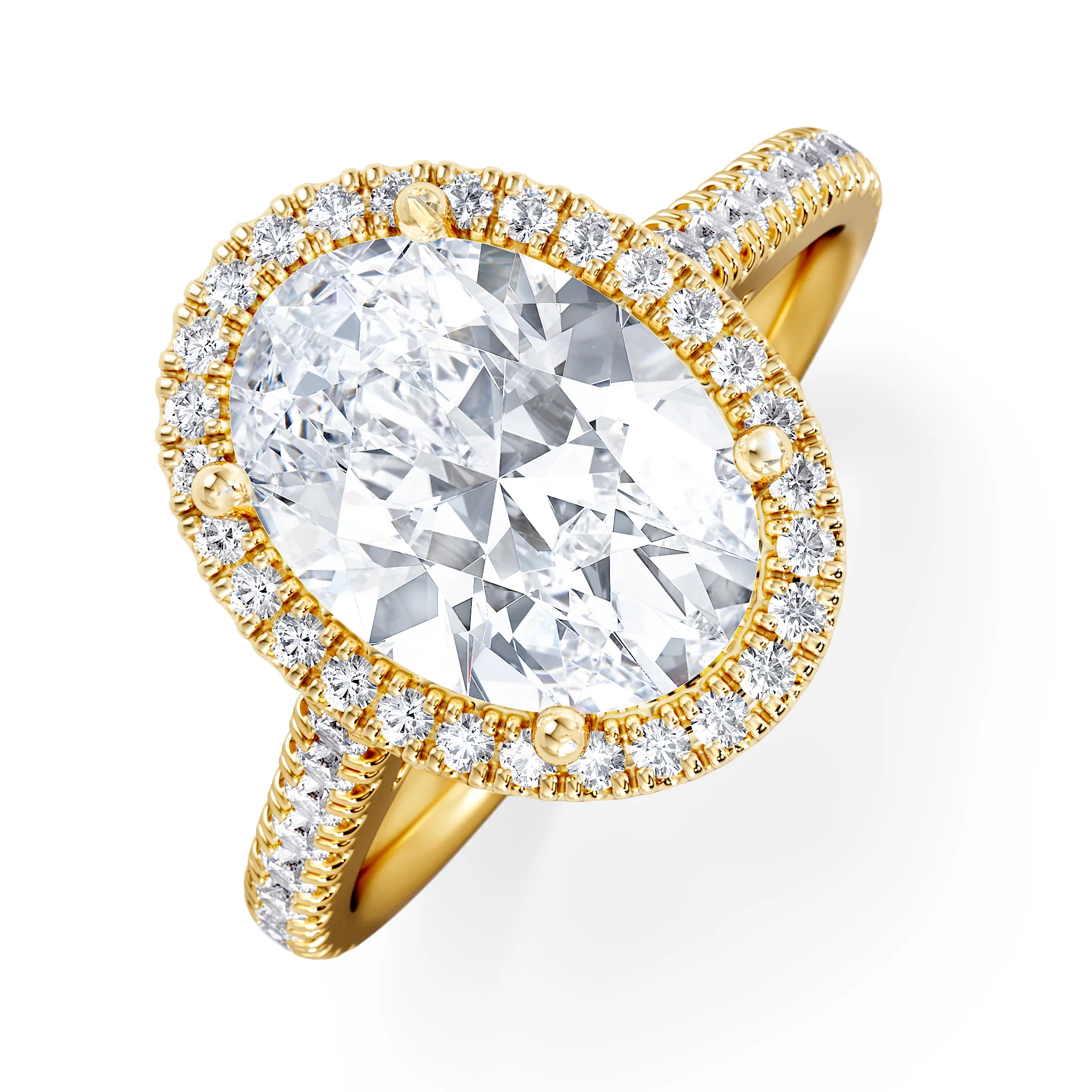 Georgina 3.50ct Lab Diamond Oval Cut Engagement Ring in 18K Yellow Gold G/VS1
