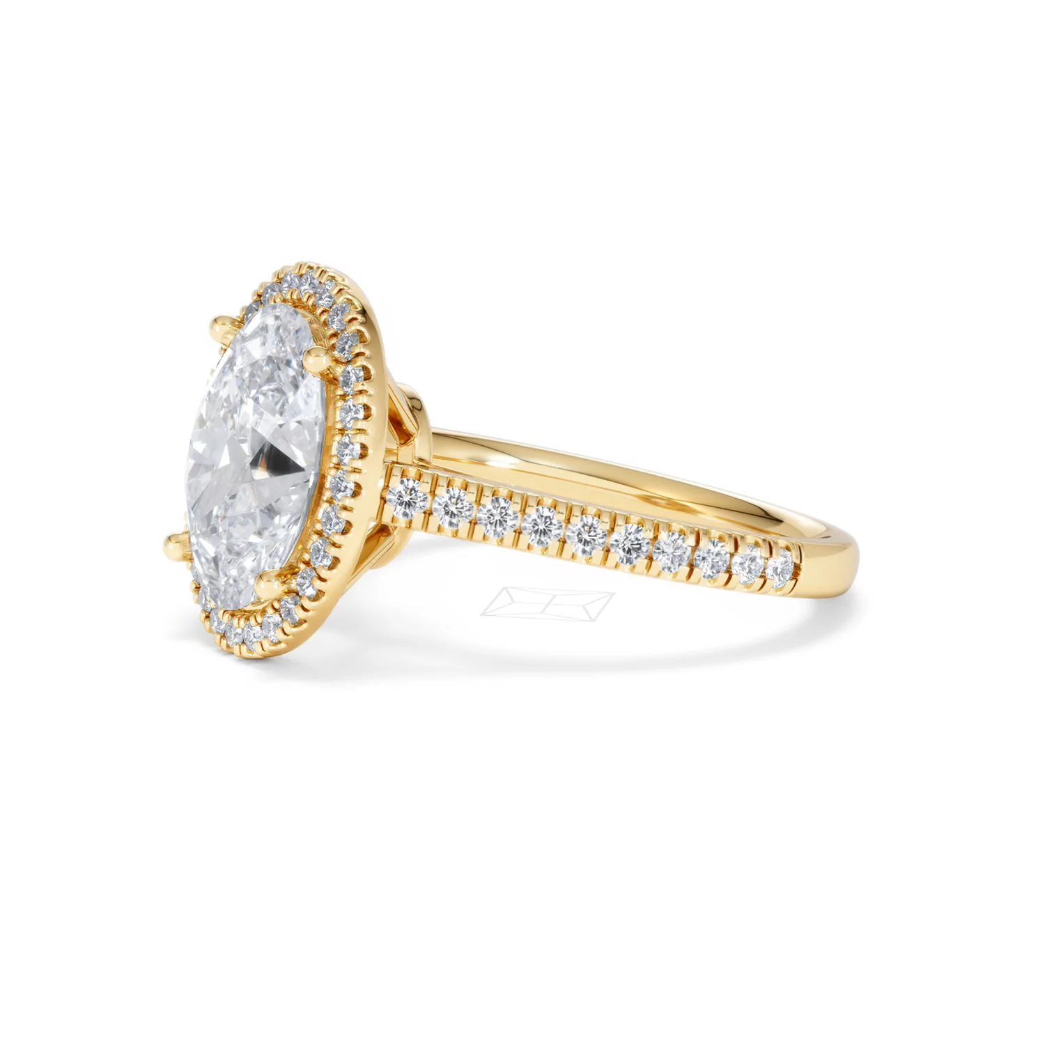 Georgina 3.50ct Lab Diamond Oval Cut Engagement Ring in 18K Yellow Gold G/VS1 - Image 75