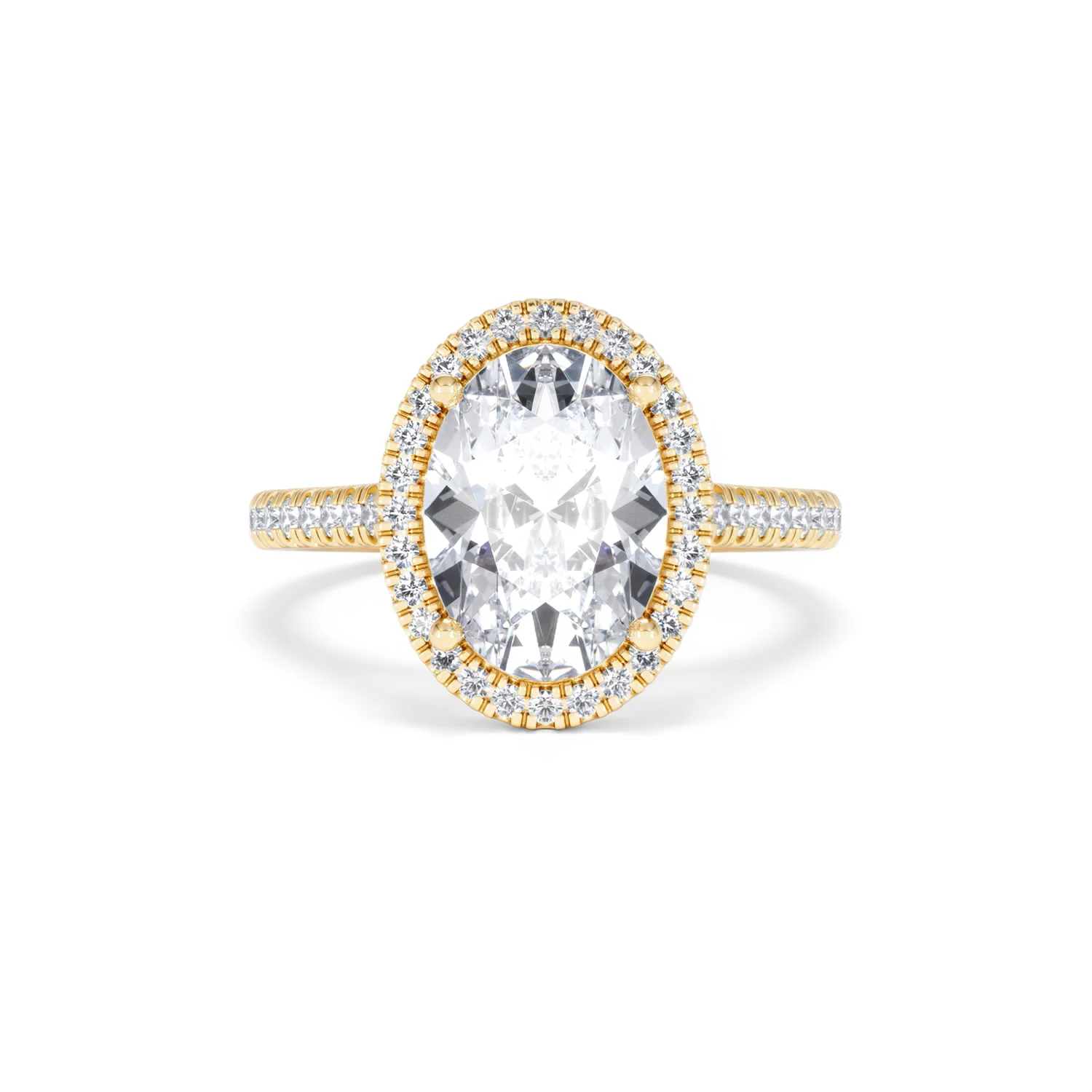 Georgina 3.50ct Lab Diamond Oval Cut Engagement Ring in 18K Yellow Gold G/VS1 - Image 8