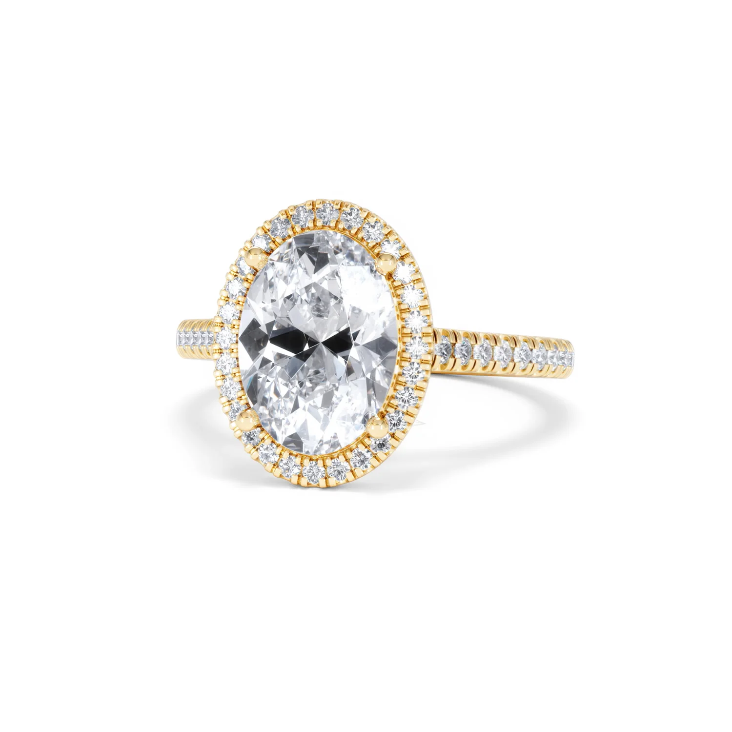Georgina 3.50ct Lab Diamond Oval Cut Engagement Ring in 18K Yellow Gold G/VS1 - Image 85
