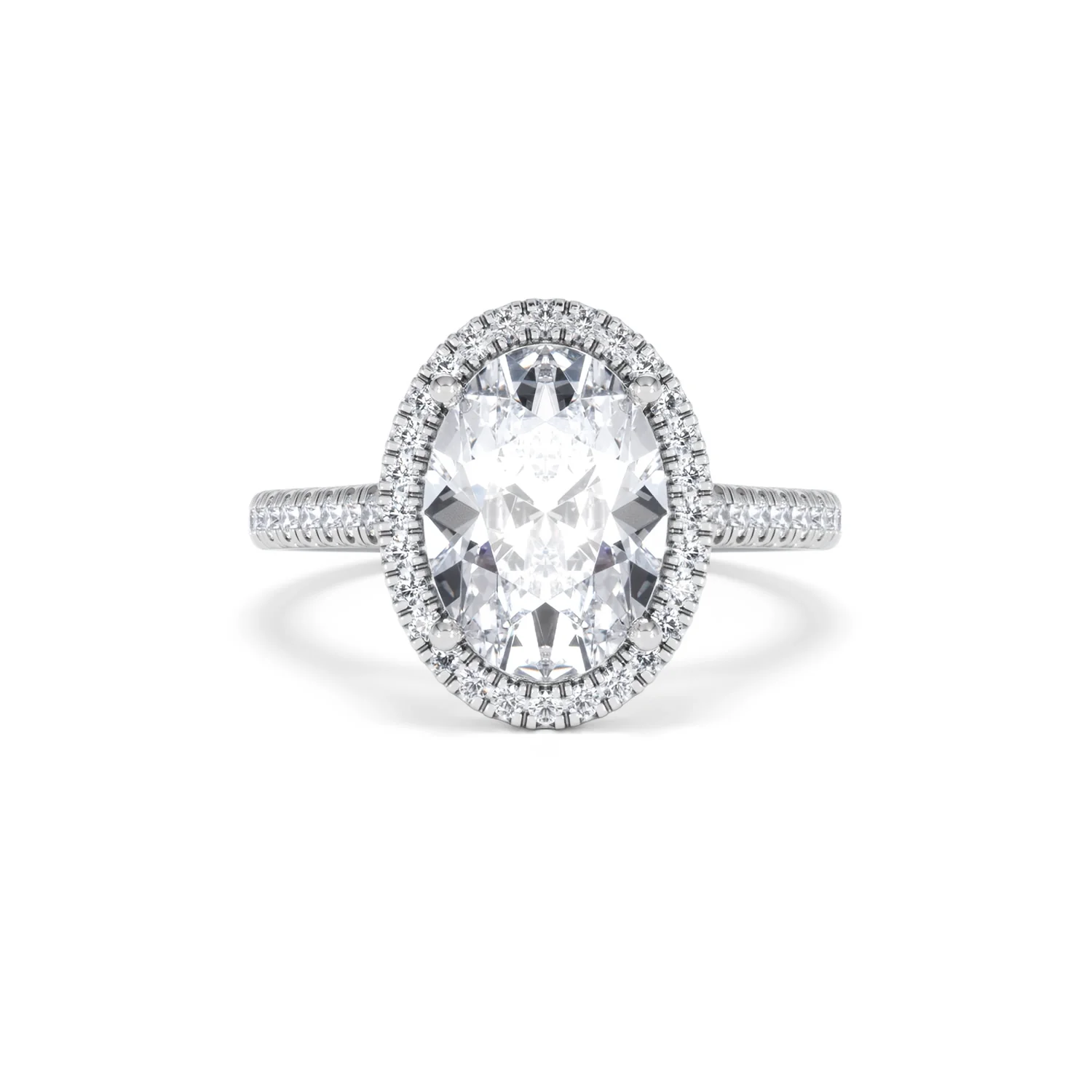 Georgina 3.50ct Lab Diamond Oval Cut Engagement Ring in Platinum G/VS1 - Image 9