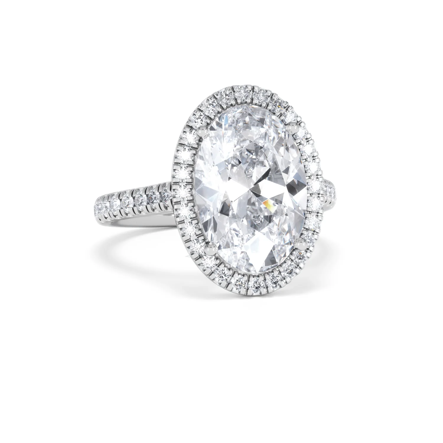 Georgina 5.70ct Lab Diamond Oval Cut Engagement Ring in 18K White Gold G/VS1 - Image 12