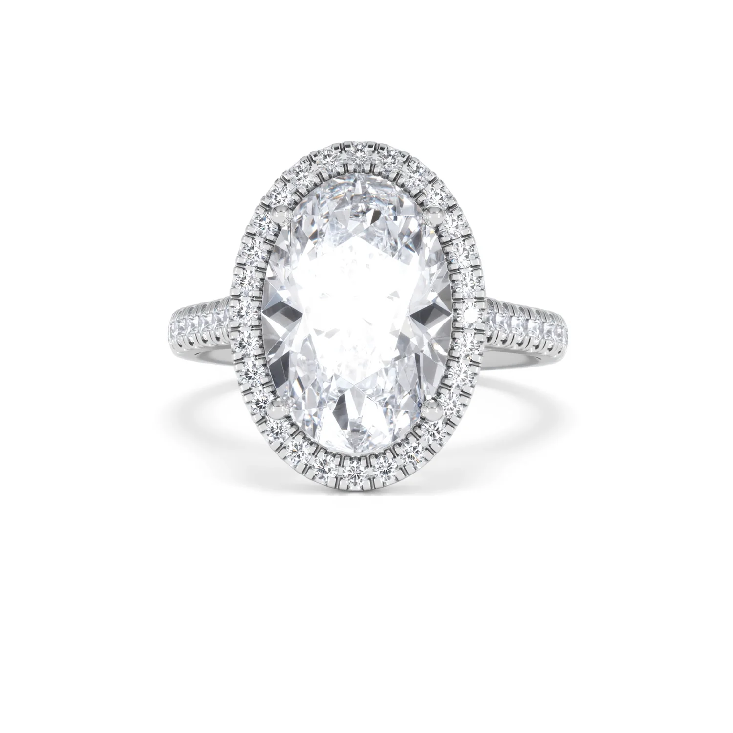 Georgina 5.70ct Lab Diamond Oval Cut Engagement Ring in 18K White Gold G/VS1 - Image 88