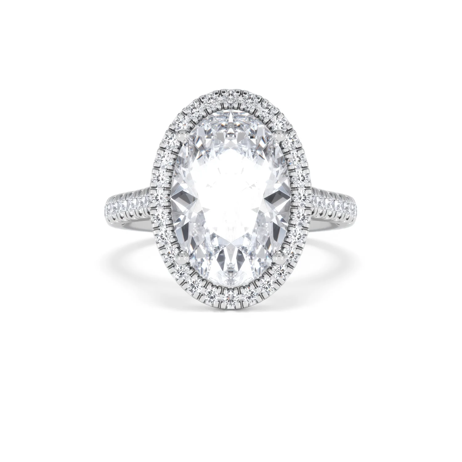 Georgina 5.70ct Lab Diamond Oval Cut Engagement Ring in 18K White Gold G/VS1 - Image 9