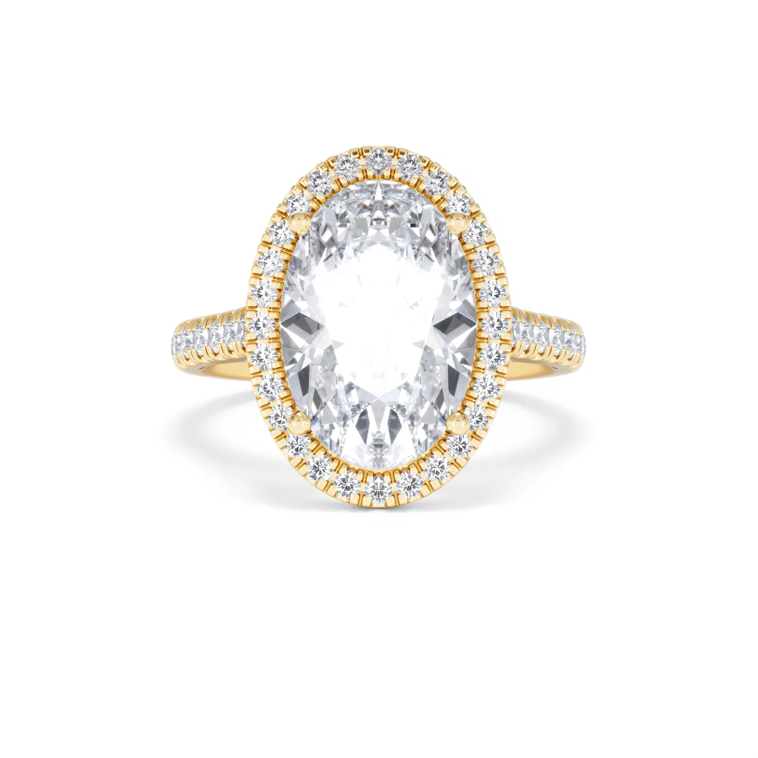 Georgina 5.70ct Lab Diamond Oval Cut Engagement Ring in 18K Yellow Gold G/VS1 - Image 10