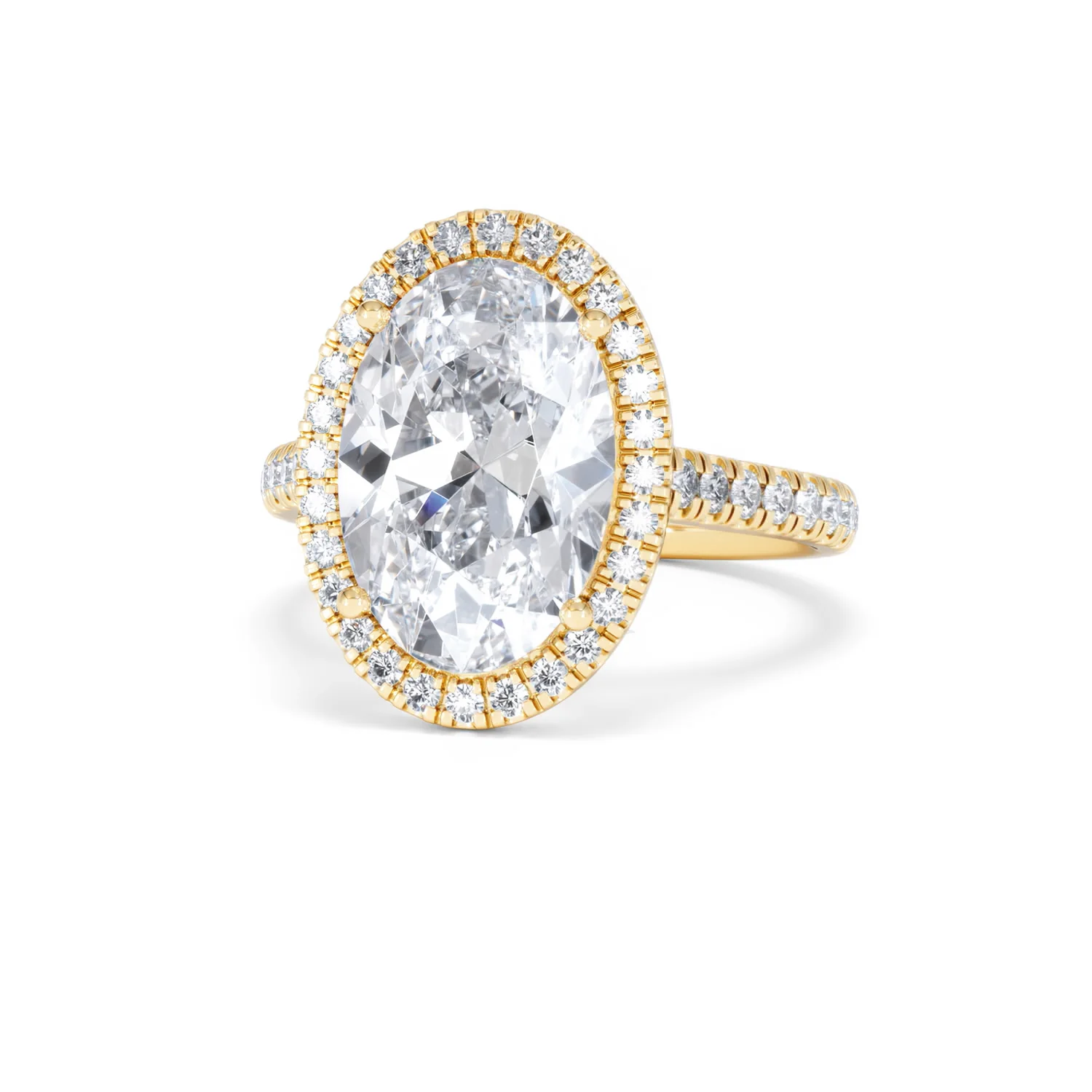 Georgina 5.70ct Lab Diamond Oval Cut Engagement Ring in 18K Yellow Gold G/VS1 - Image 87